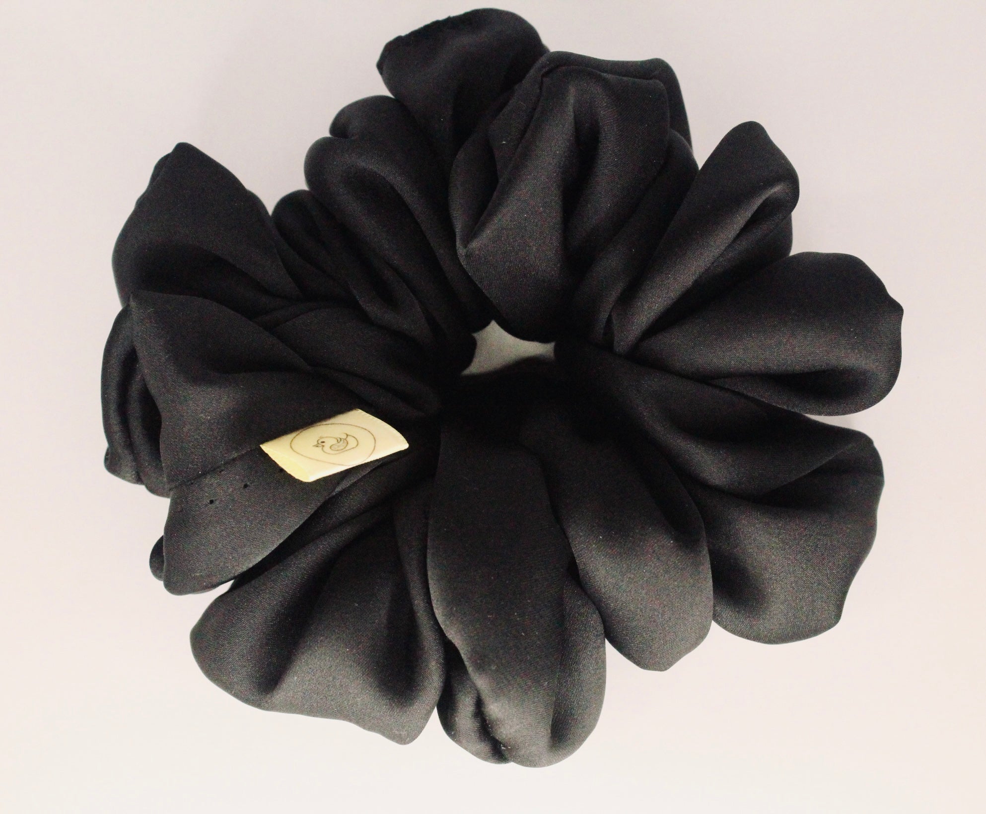 Black Luxury Satin Regular Hair Scrunchie