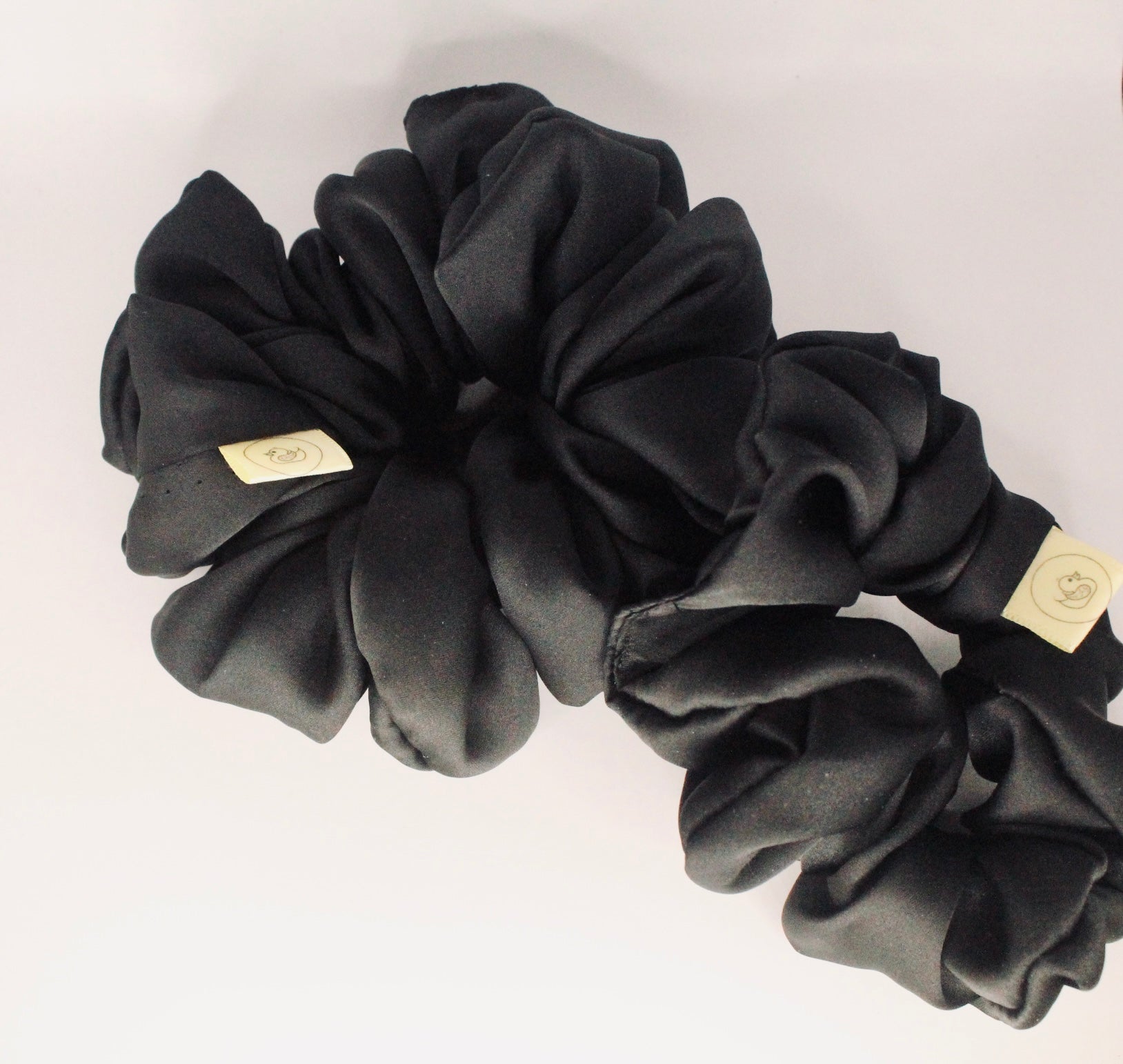 Black Luxury Satin Regular Hair Scrunchie