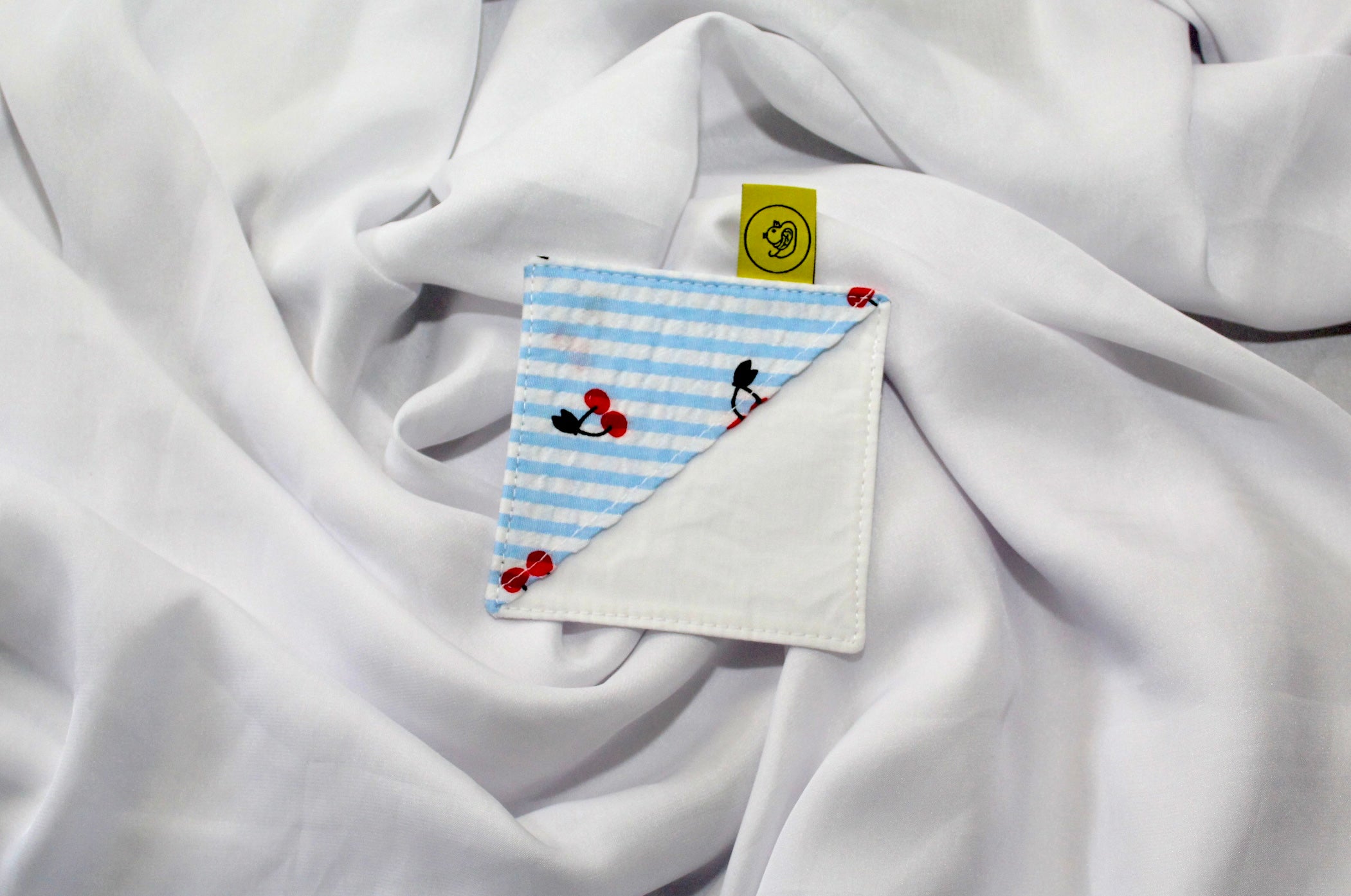 Blue and White Striped with Cherries Bookmark