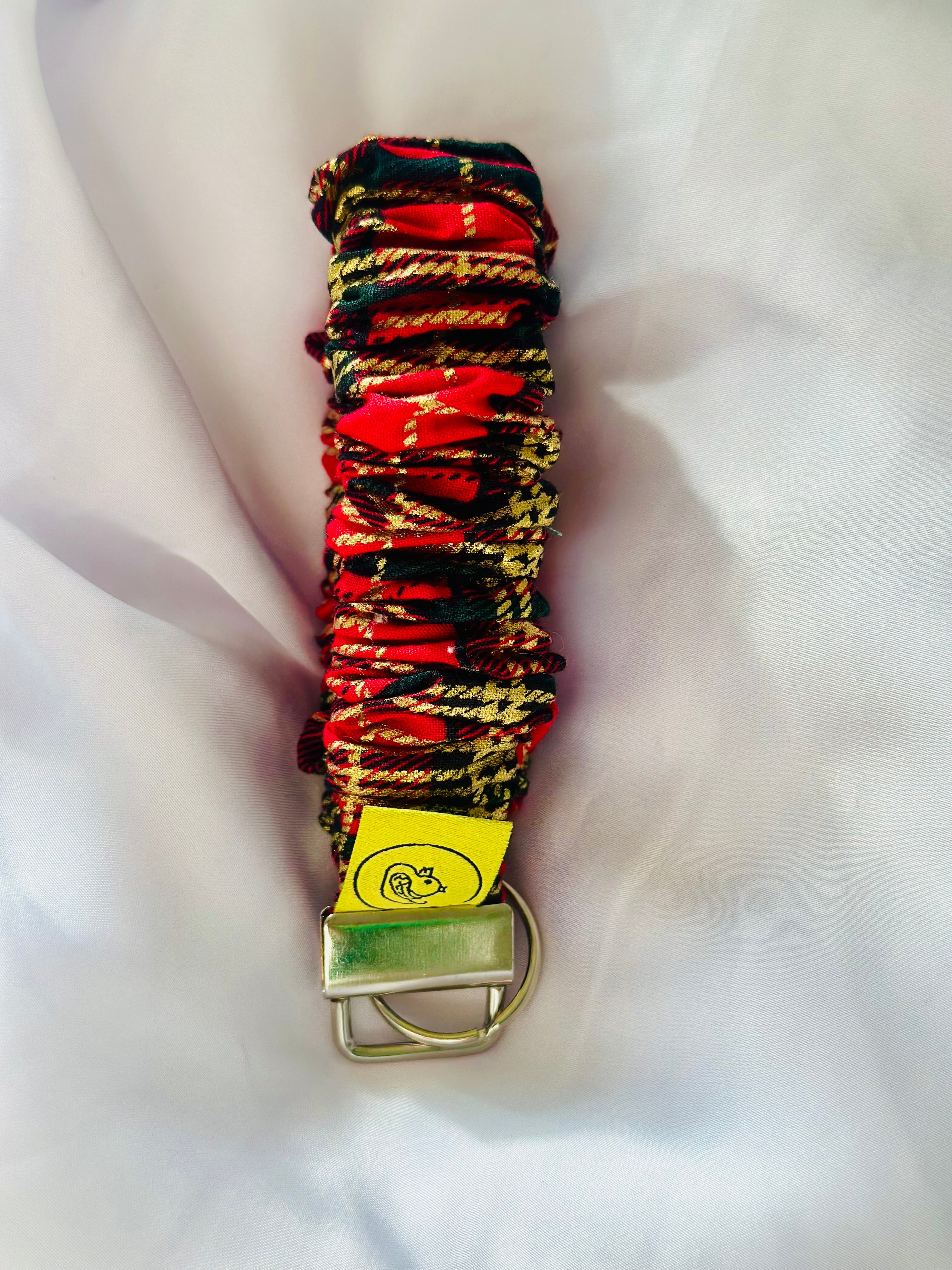 Red and Gold Tartan Scrunkey