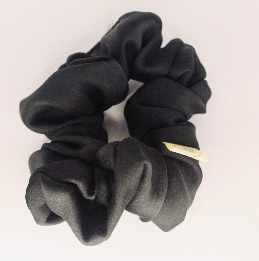 Black Luxury Satin Regular Hair Scrunchie