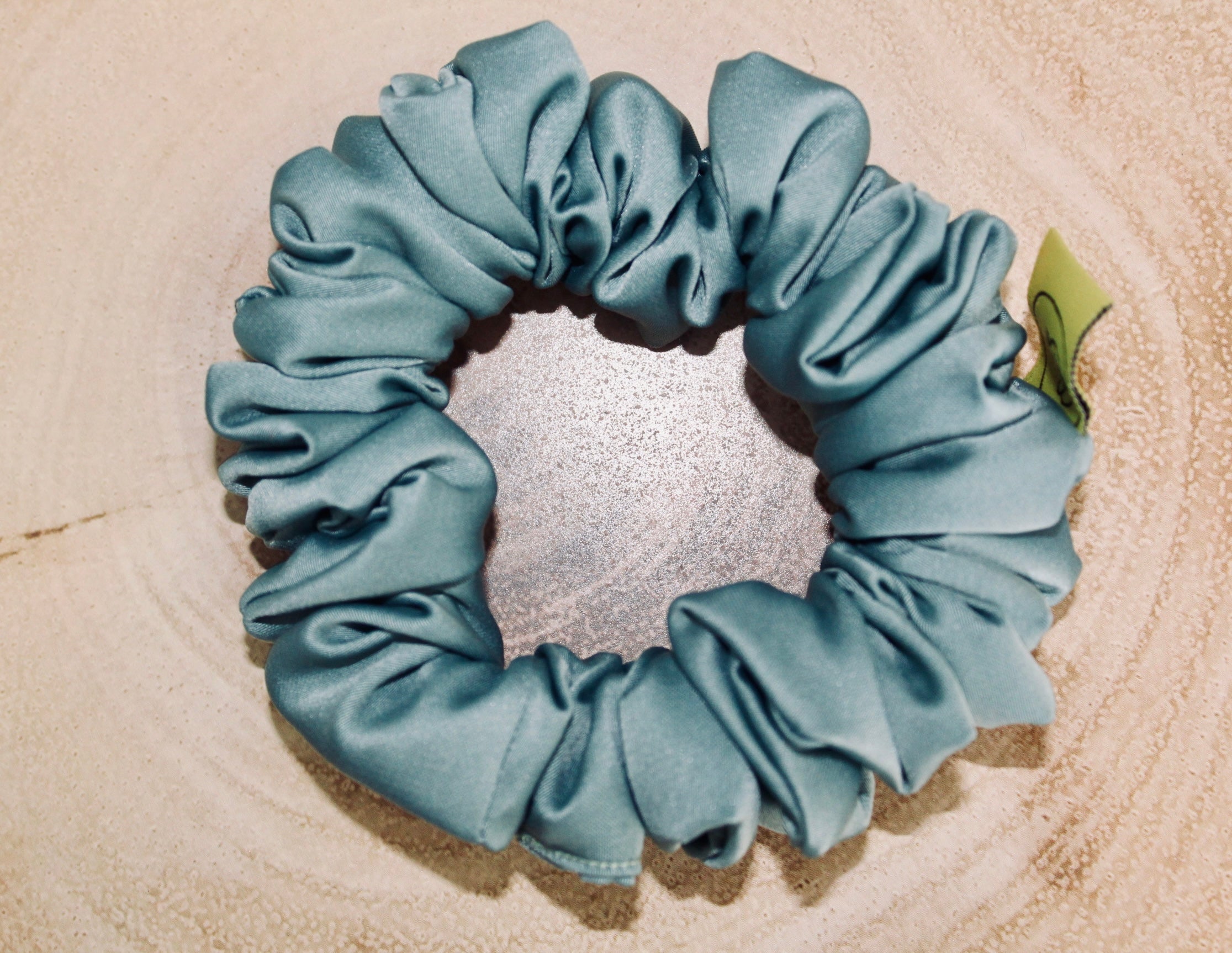 Jade Mini satin hair scrunchie