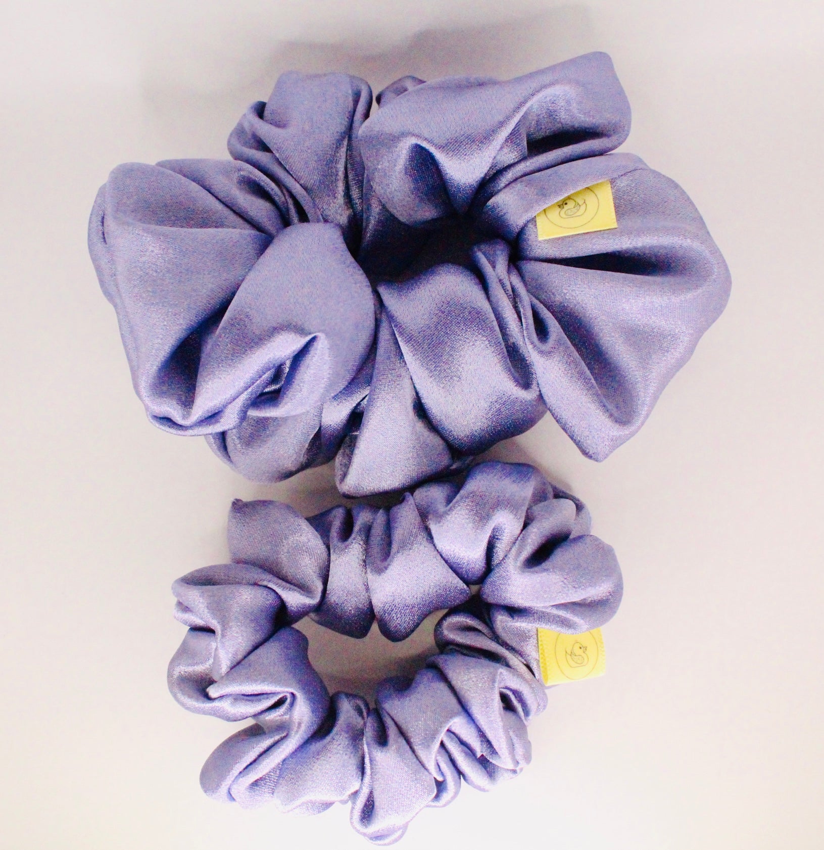Lilac pastel metallic Satin hair scrunchie