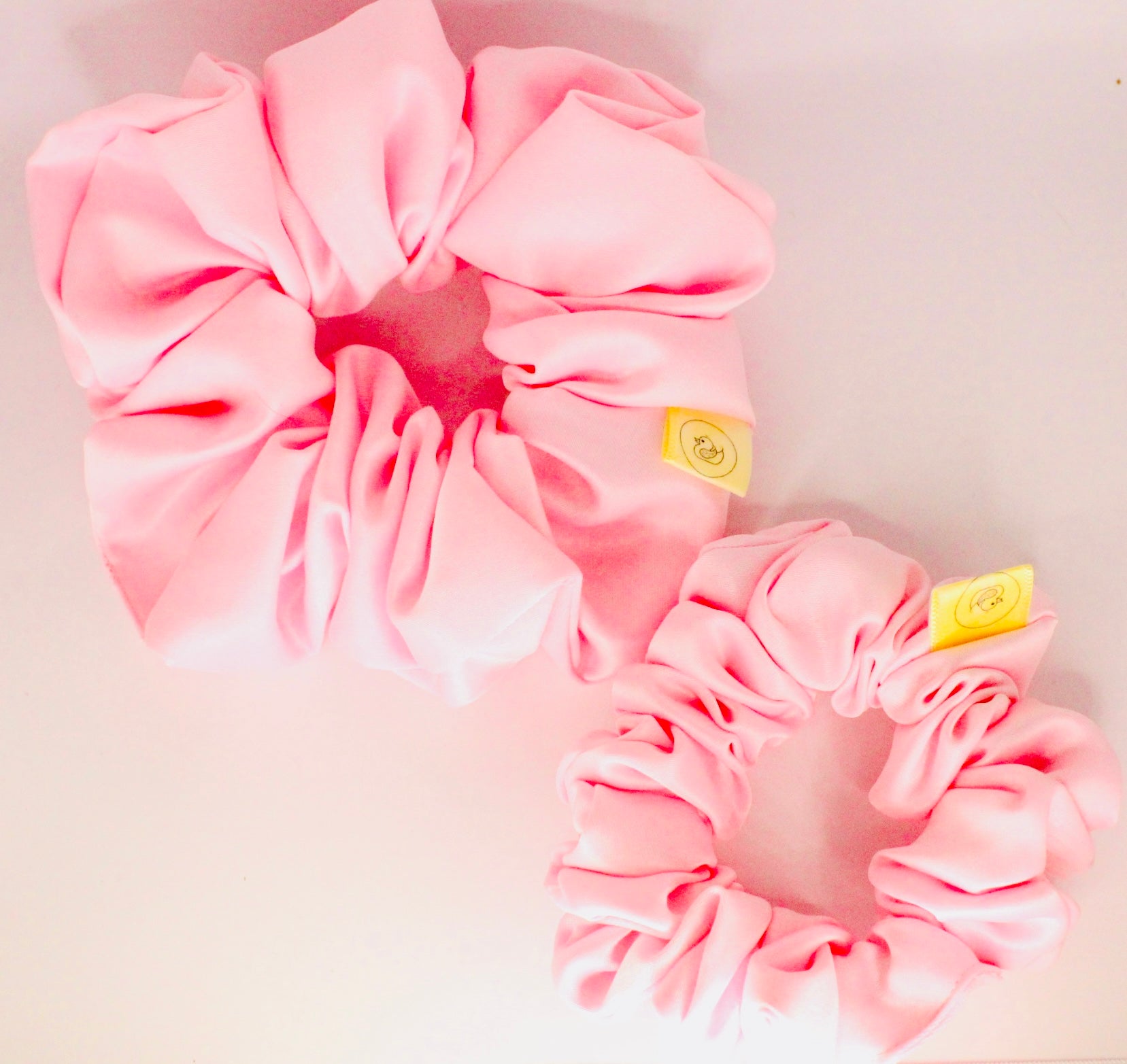 Baby Pink pastel Satin Large hair scrunchie