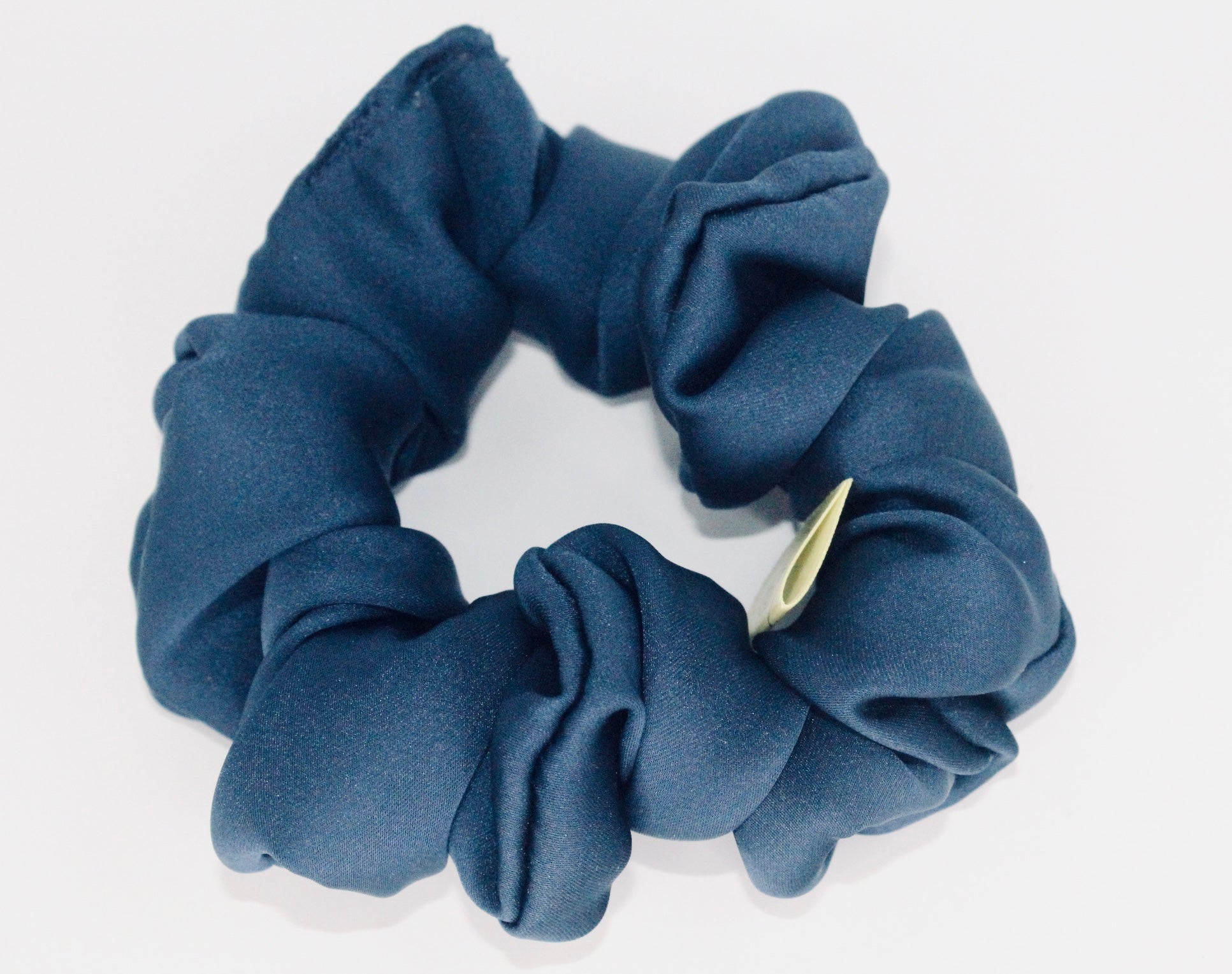 Navy Blue Satin Large Hair Scrunchie