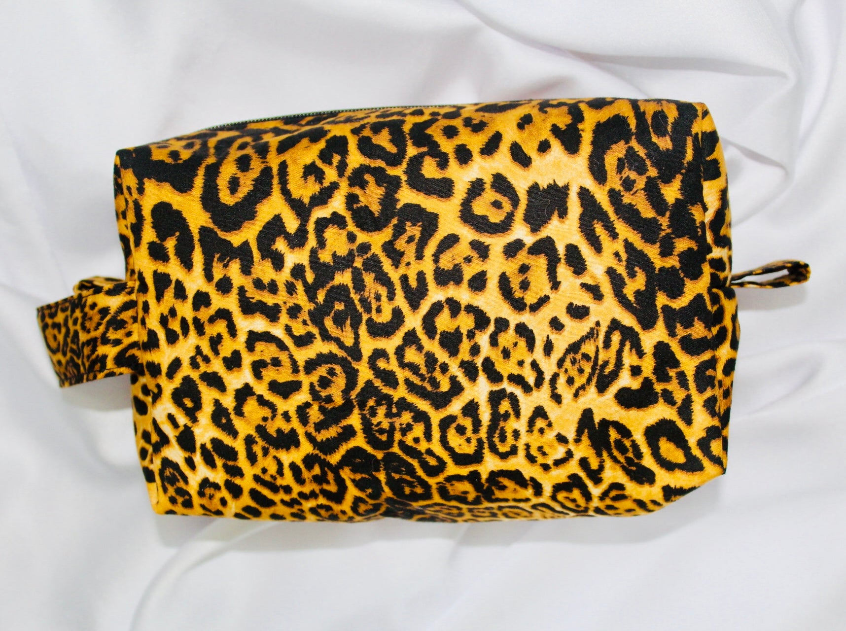 Leopard Print Box cosmetic makeup bag Large