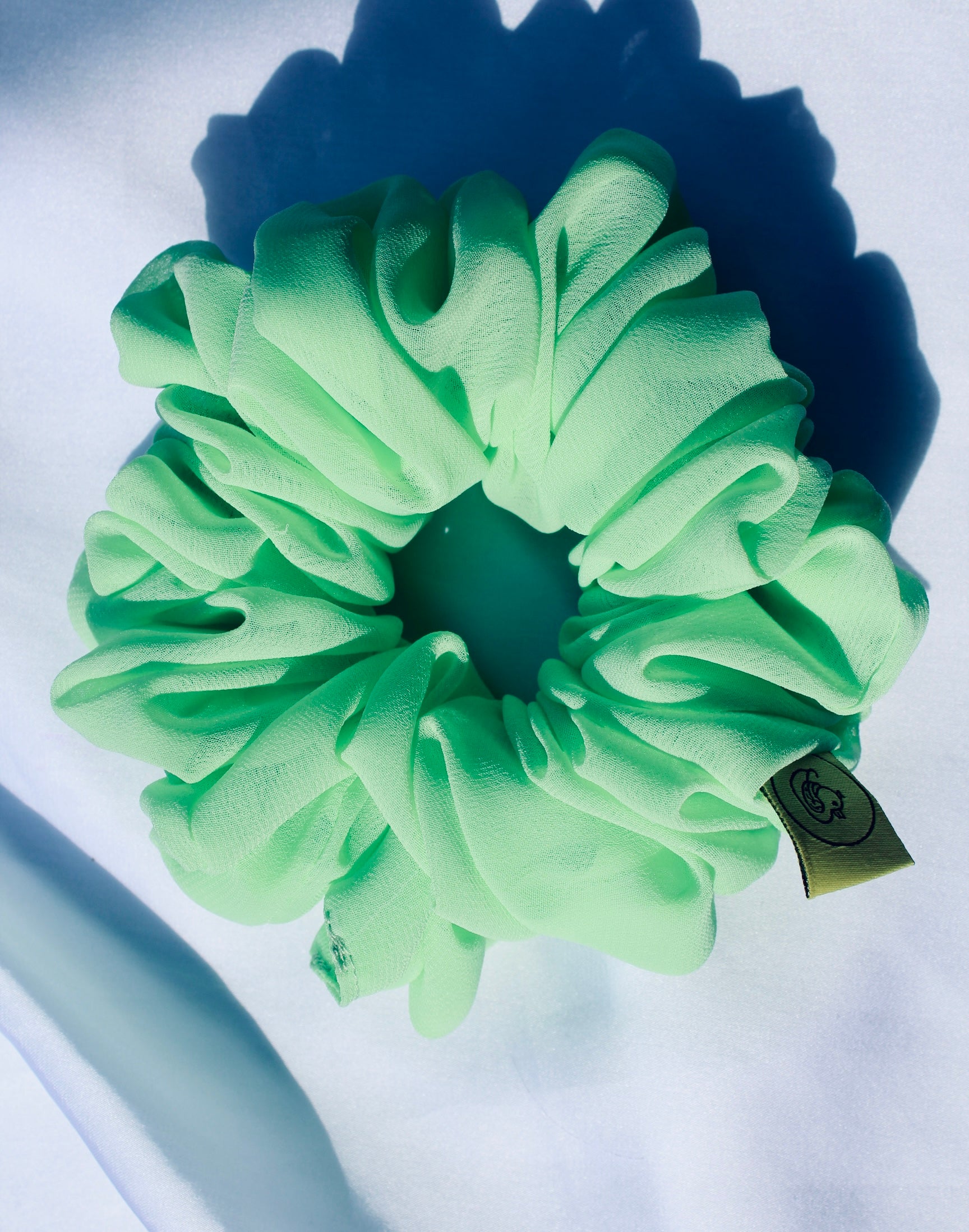 Pistacio Dream Large Chiffon hair scrunchie