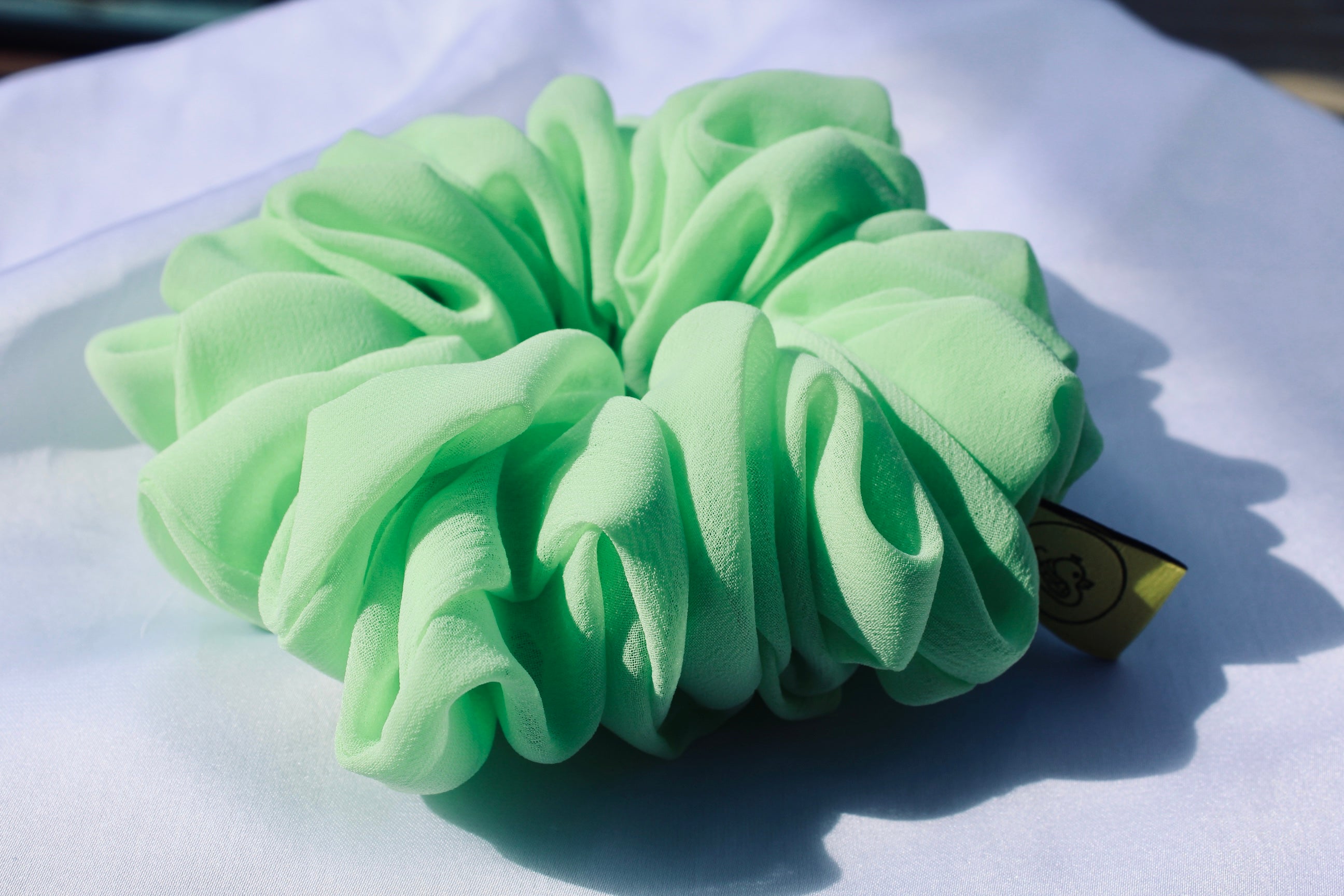 Pistacio Dream Large Chiffon hair scrunchie