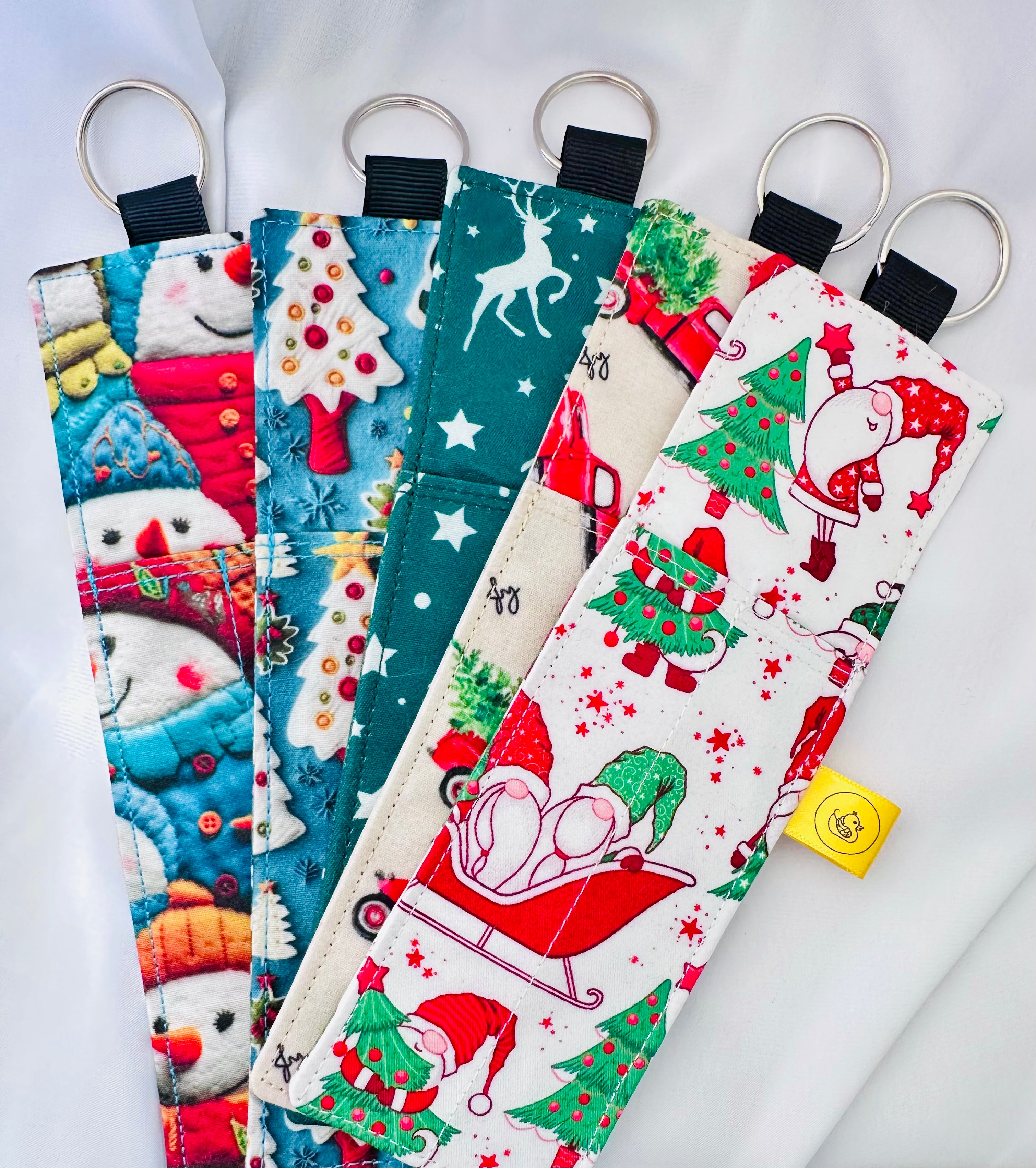 Snowman Fabric Landyard Double Pen Holder