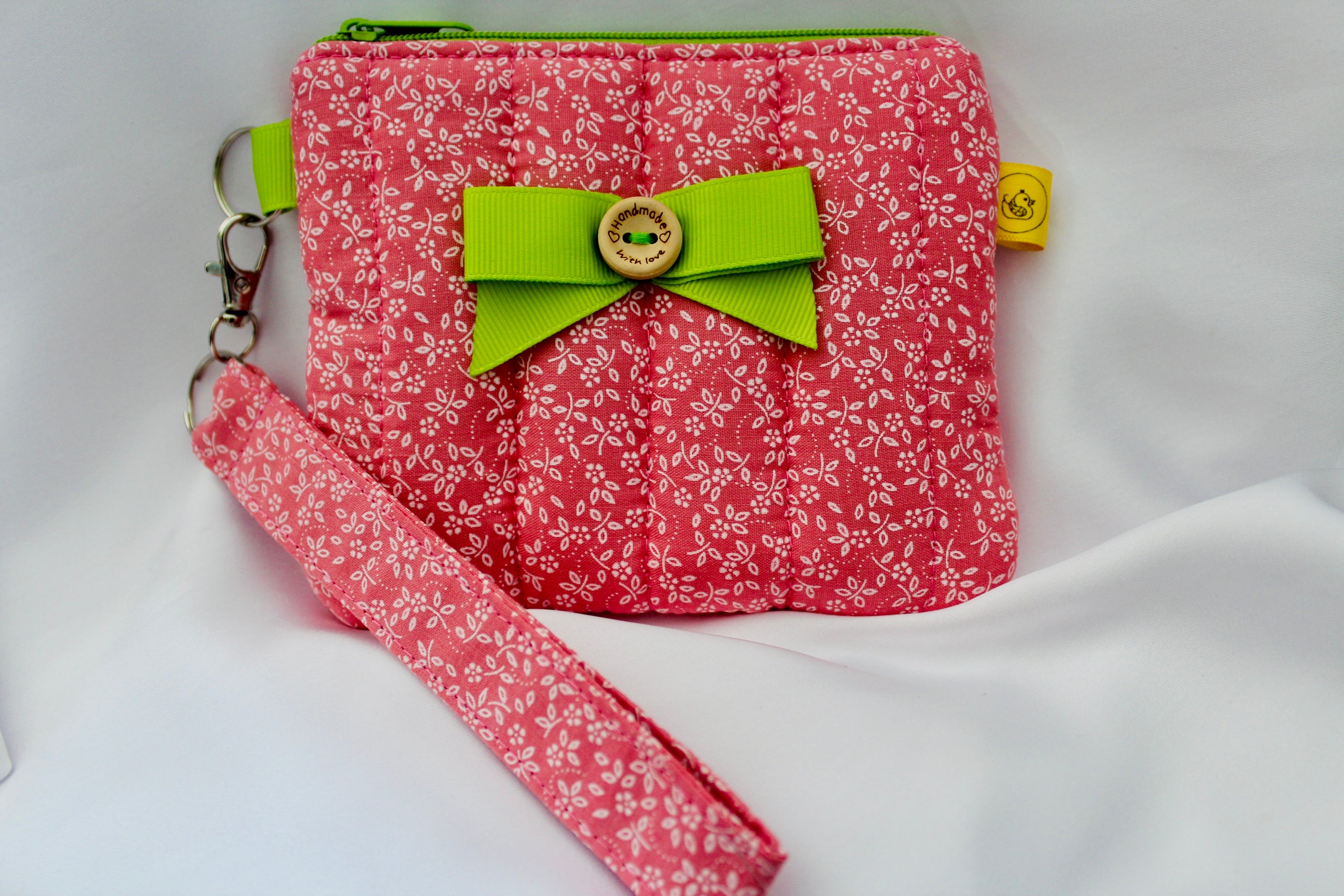 Pink Floral Purse and wrist strap