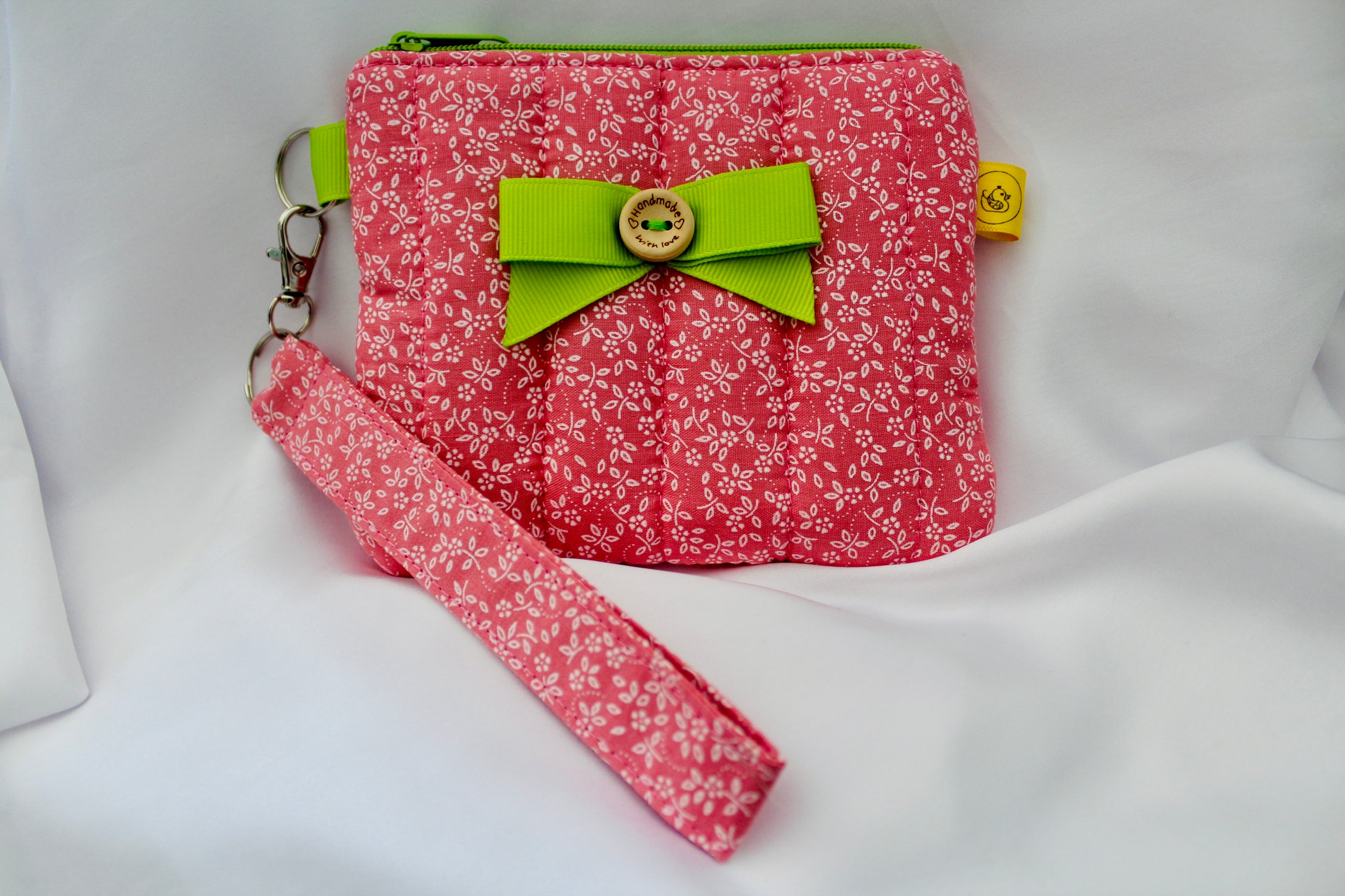 Pink Floral Purse and wrist strap