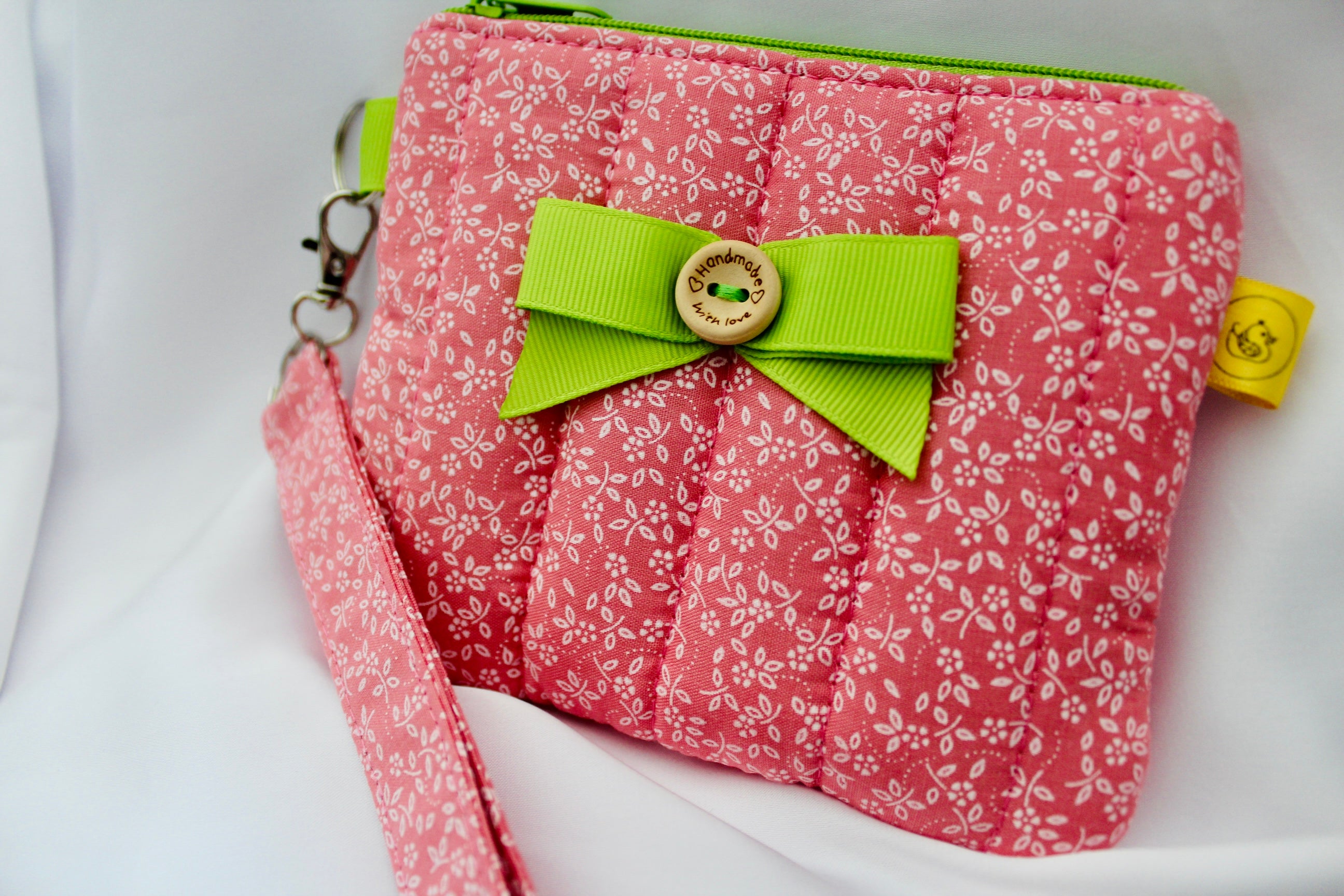 Pink Floral Purse and wrist strap