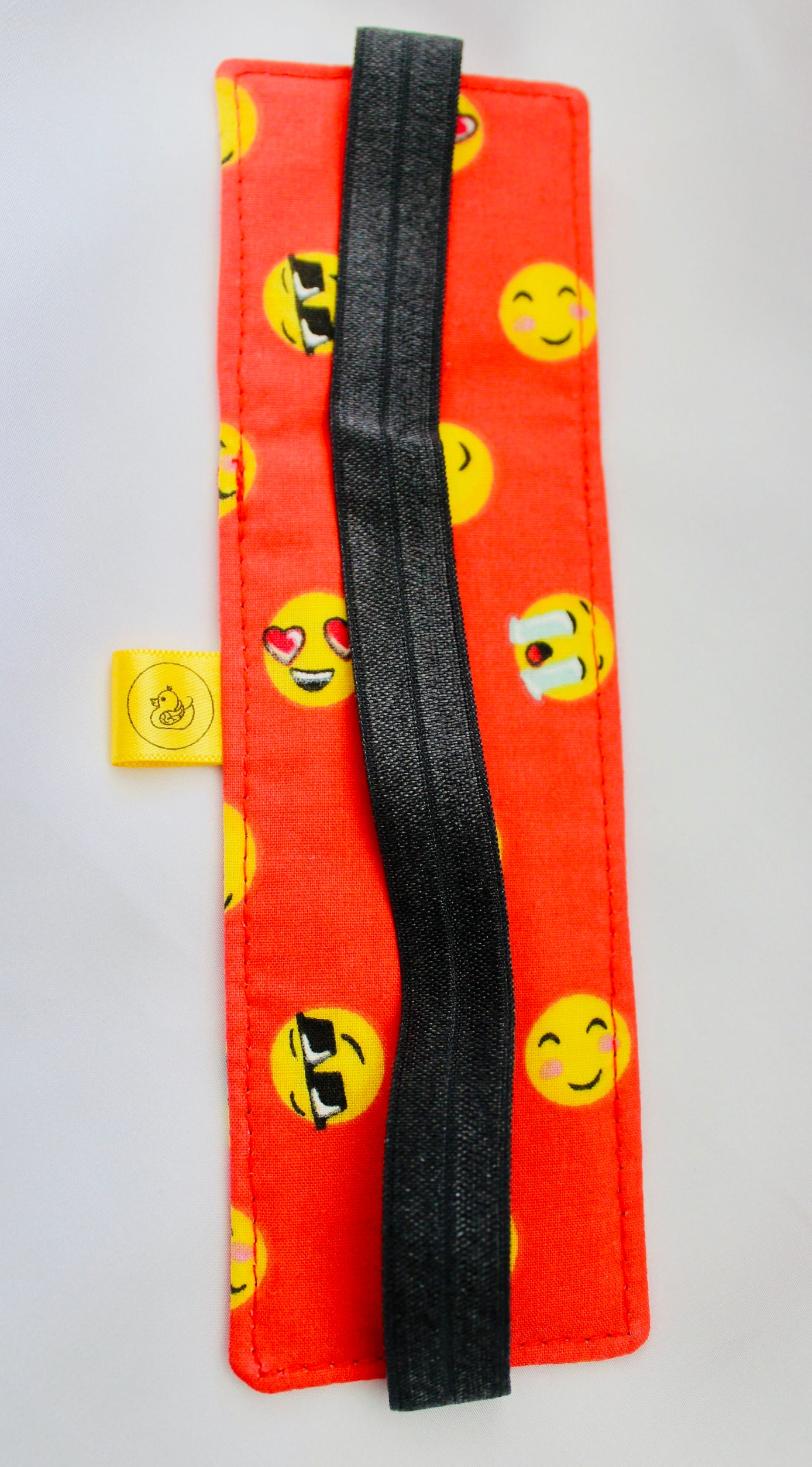 Red Emojis Elastic Notebook Double Pen Holder