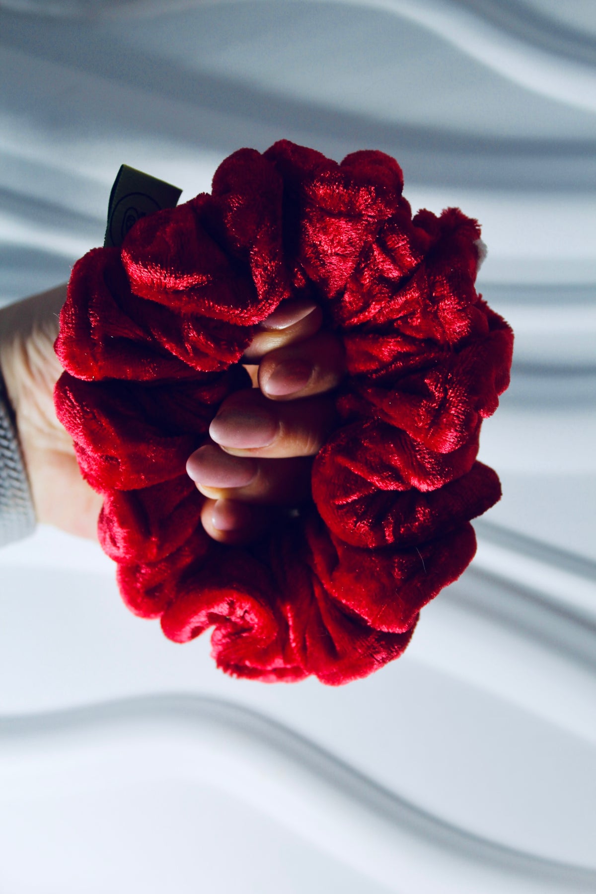 Large Red Velvet Hair Scrunchie