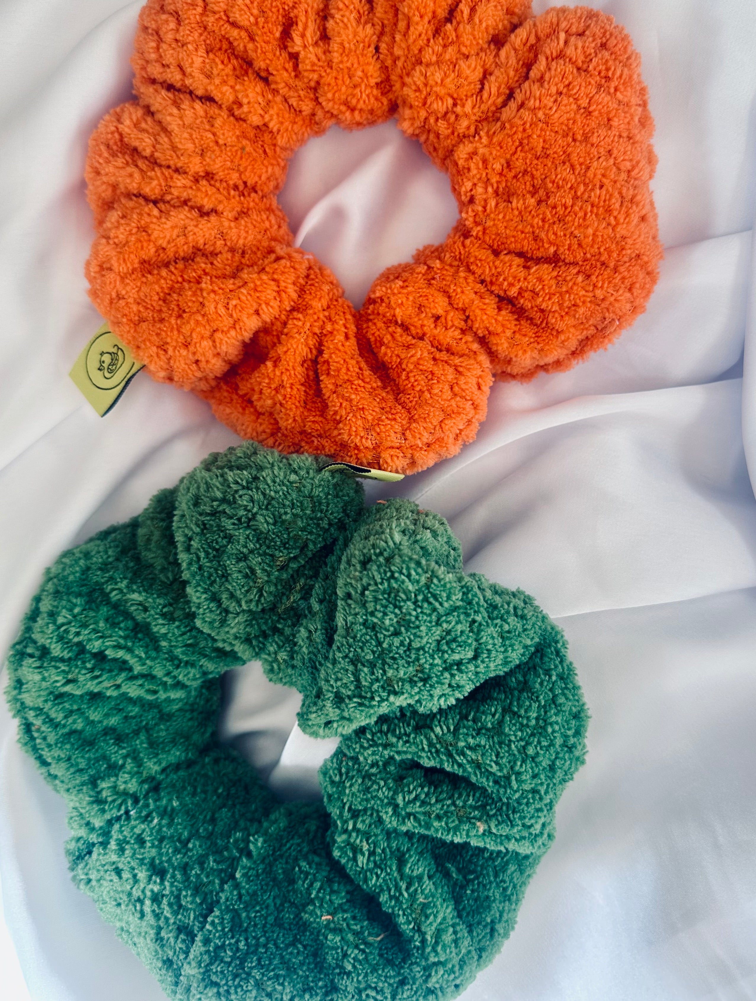 Forest Green Microfibre towelling hair scrunchie