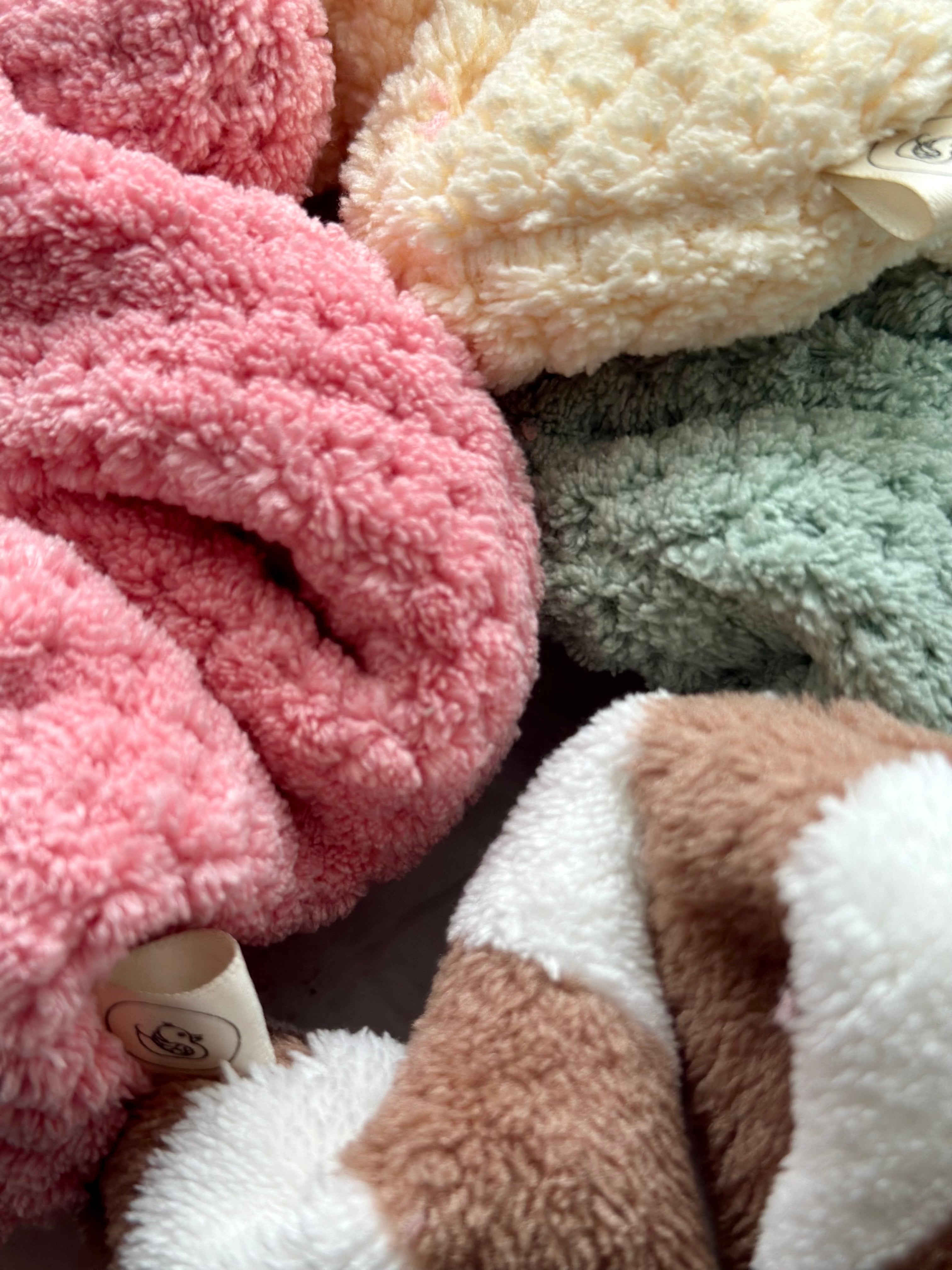 Cream Microfibre towelling hair scrunchie