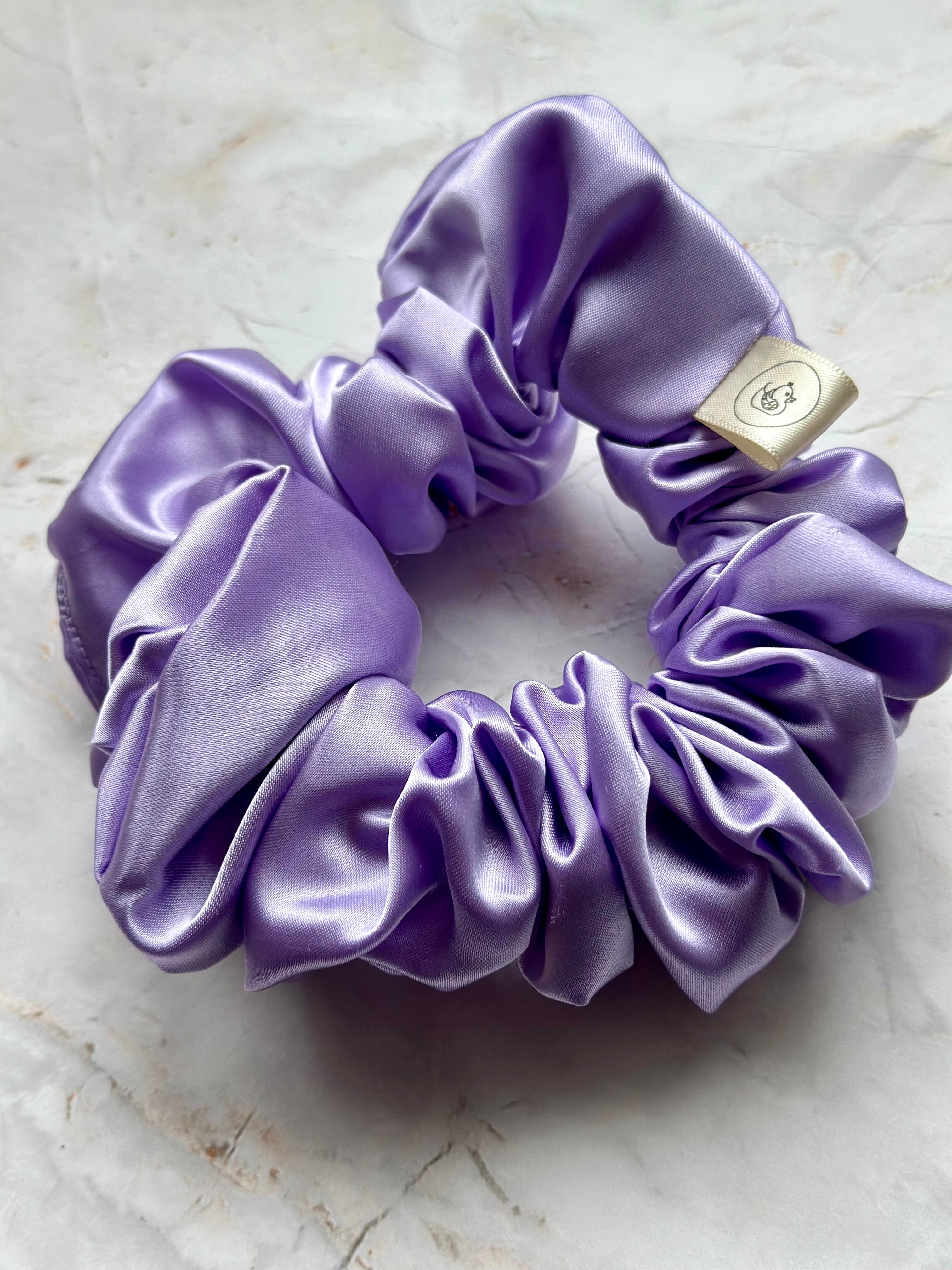 Lilac Satin Hair Scrunchie