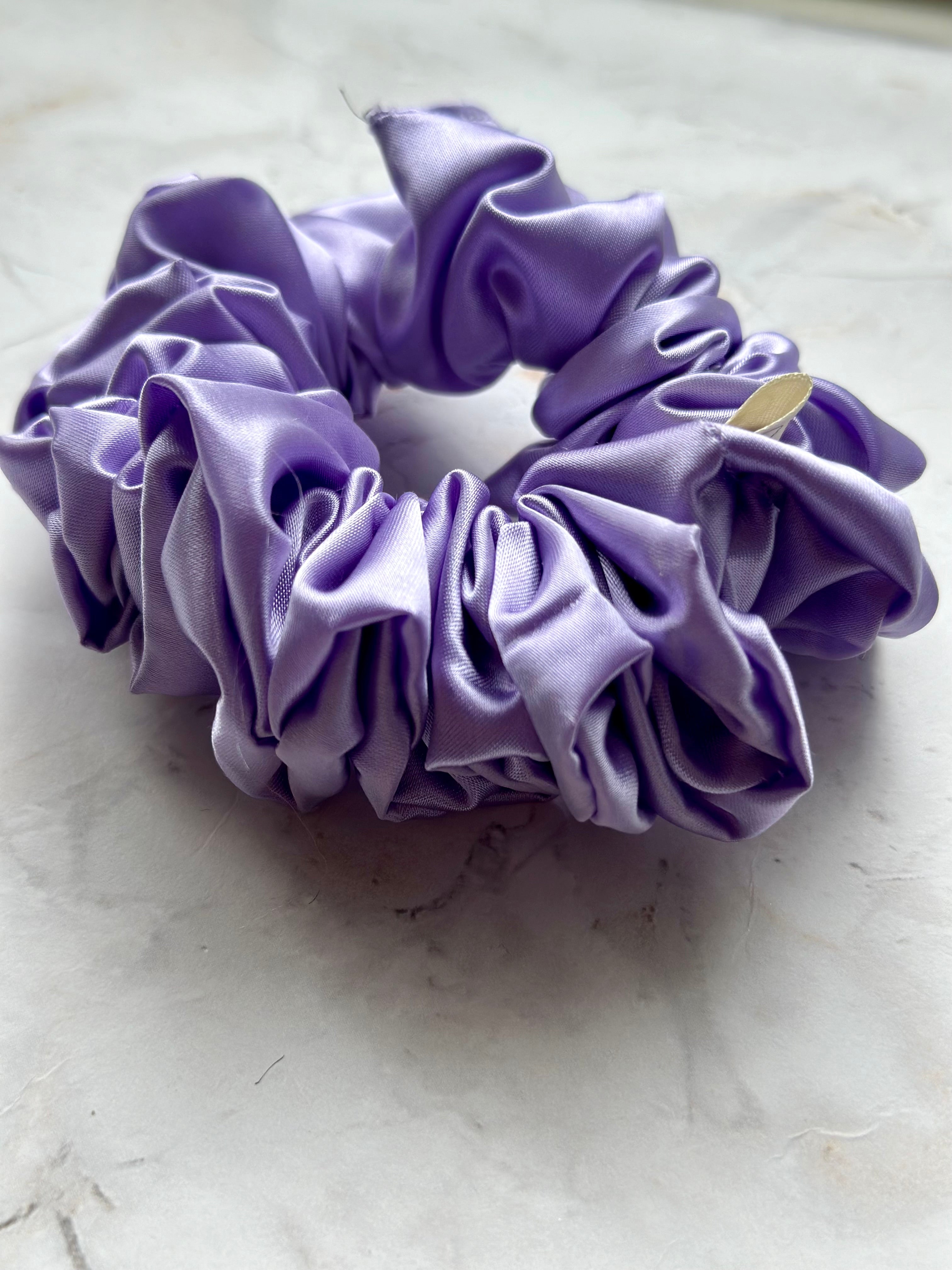 Lilac Satin Hair Scrunchie