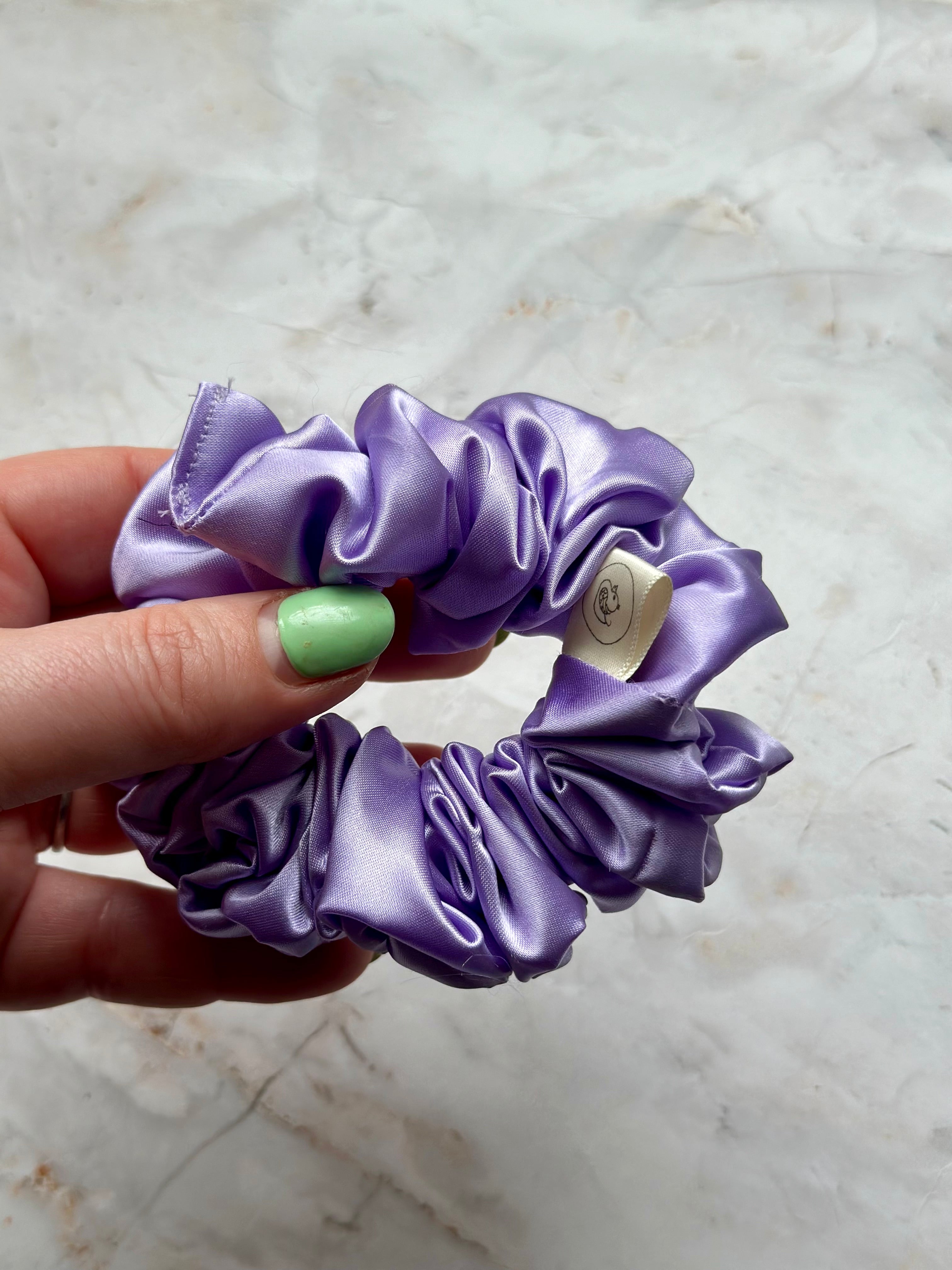 Lilac Satin Hair Scrunchie