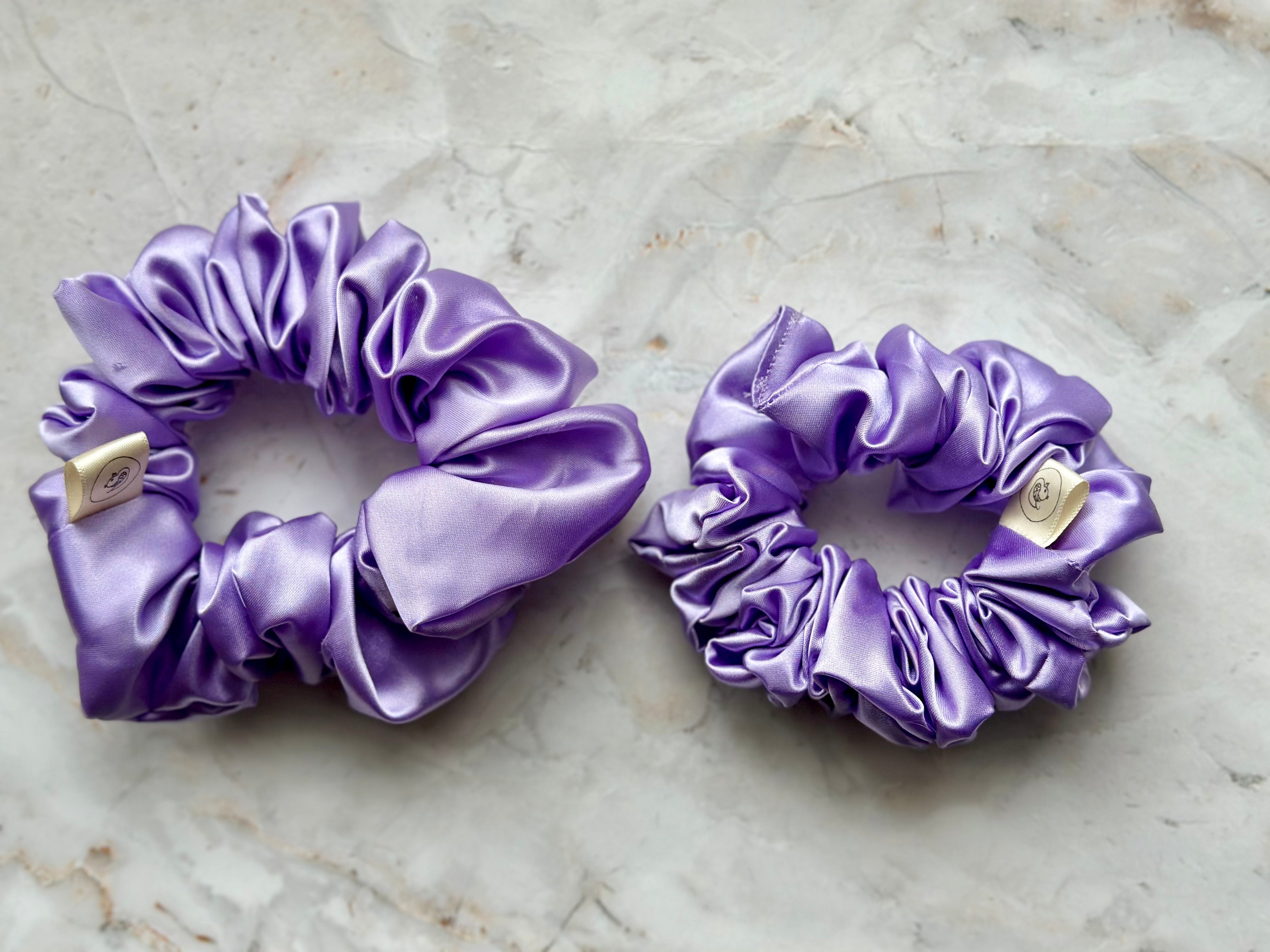 Lilac Satin Hair Scrunchie