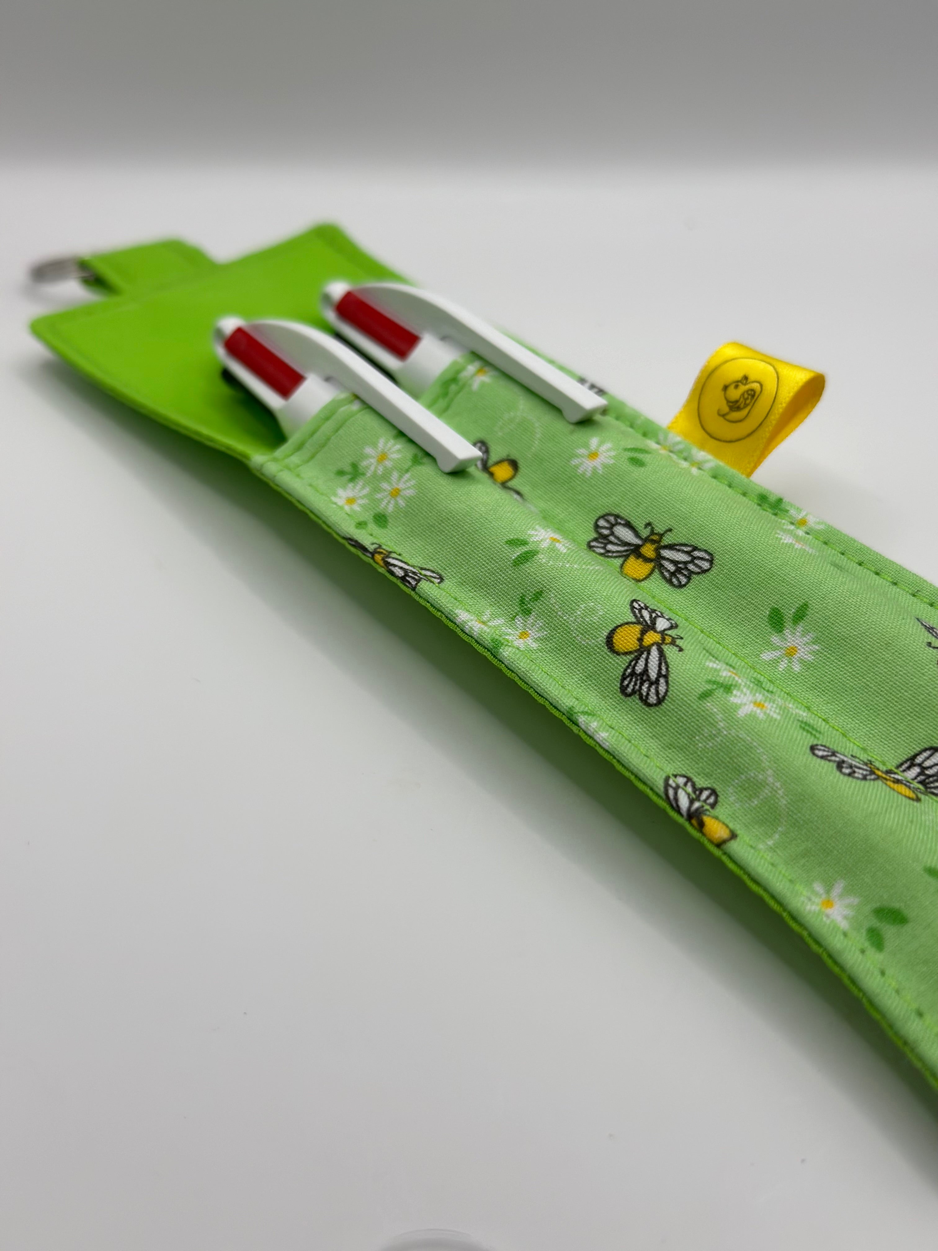 Green Buzzy Bees Landyard Double Pen Holder