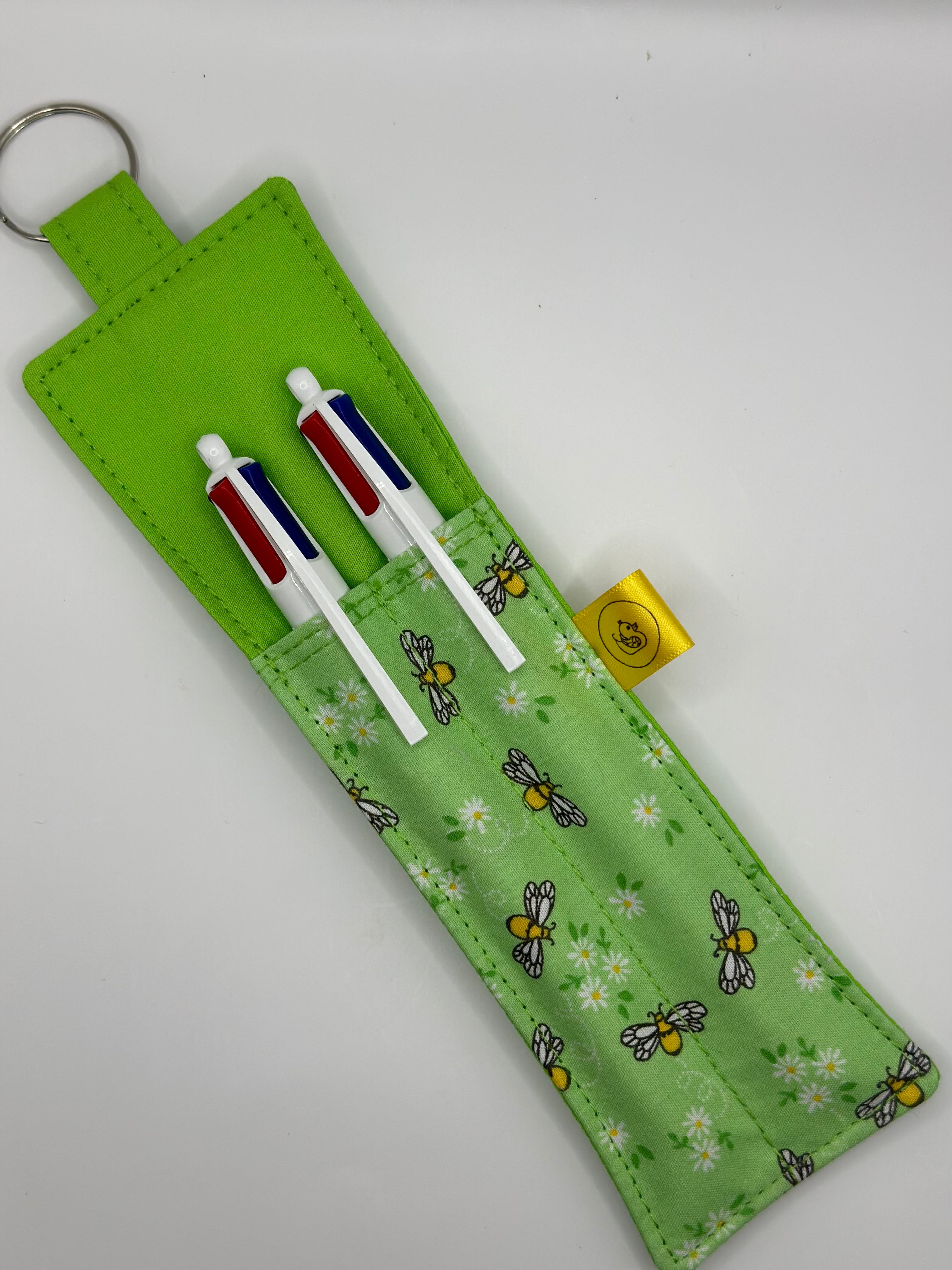 Green Buzzy Bees Landyard Double Pen Holder