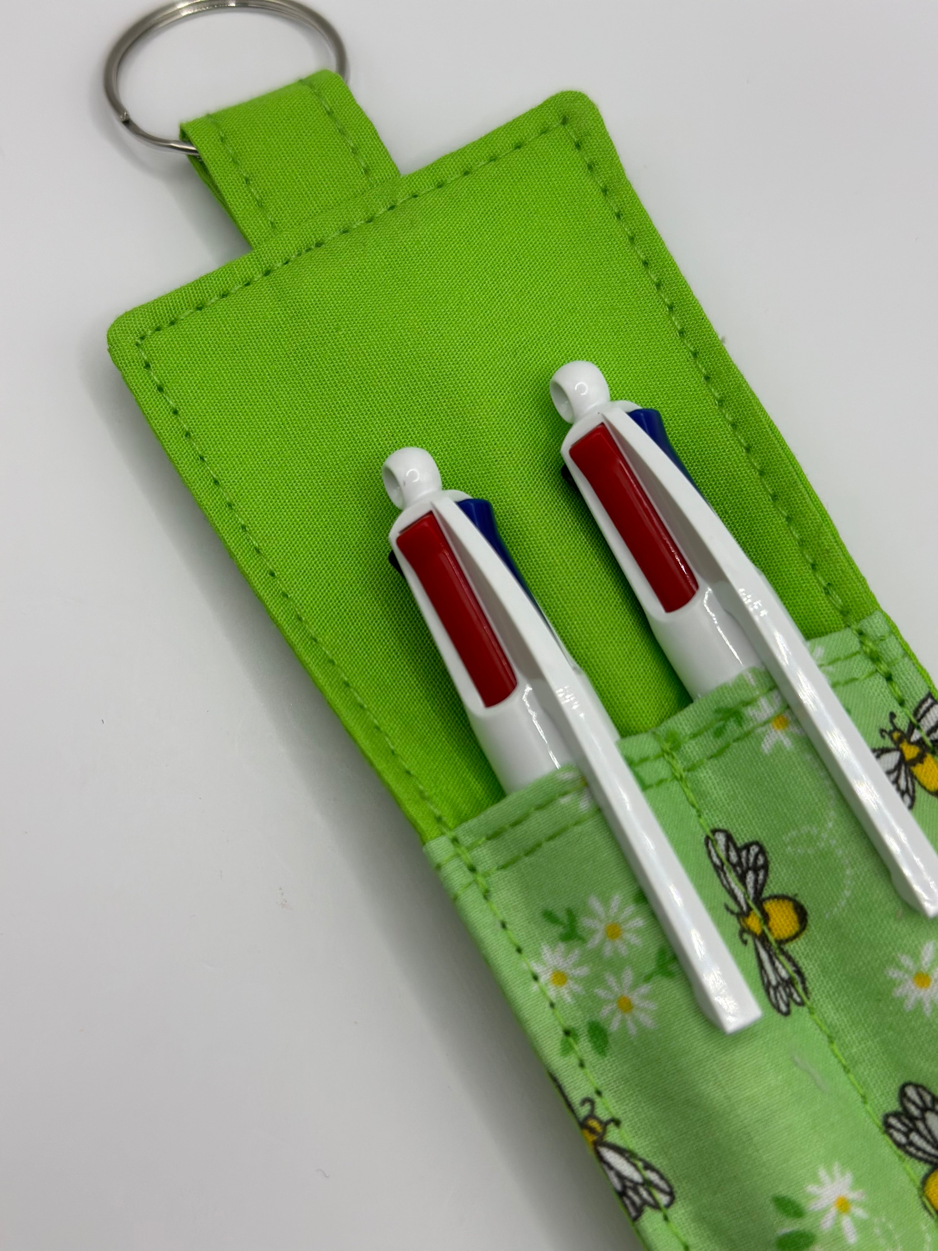 Green Buzzy Bees Landyard Double Pen Holder