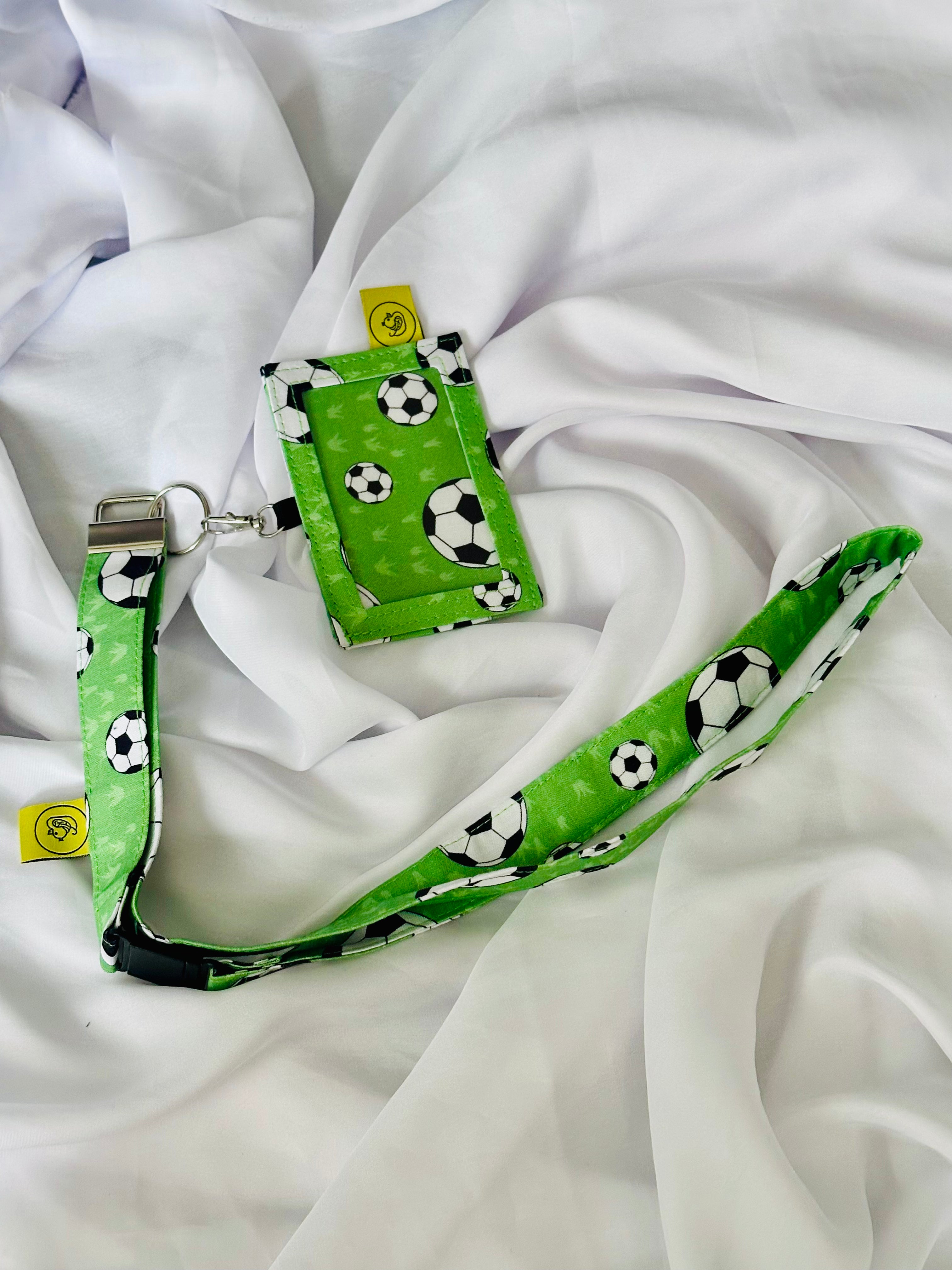 Football Cotton Landyard and ID Holder