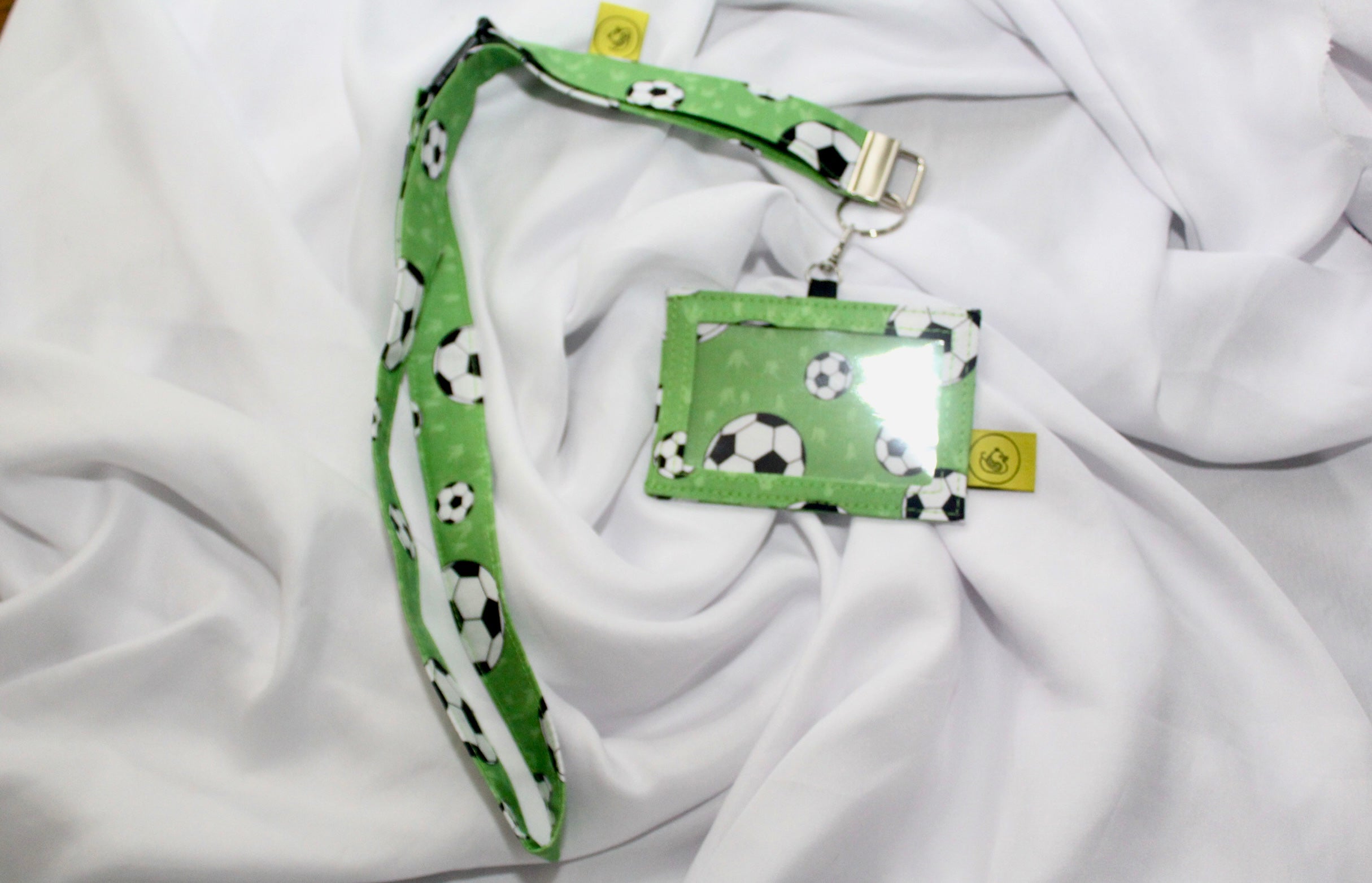 Football Cotton Landyard and ID Holder