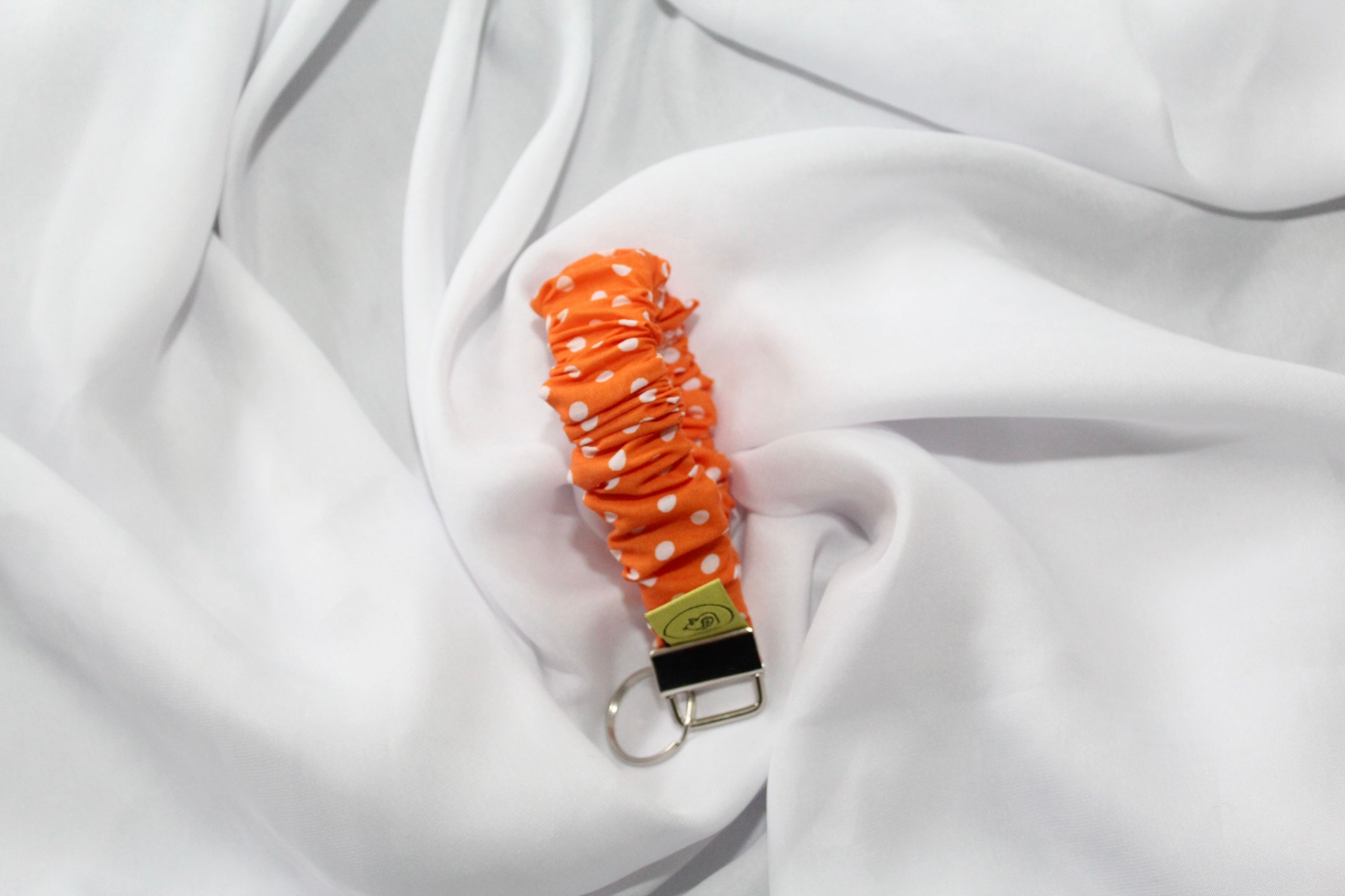 Orange and White Polka Dot Scrunkey