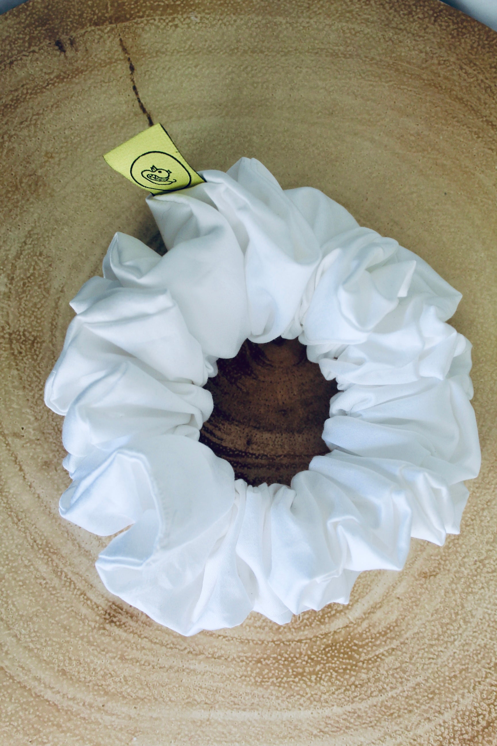 White Large hair scrunchie