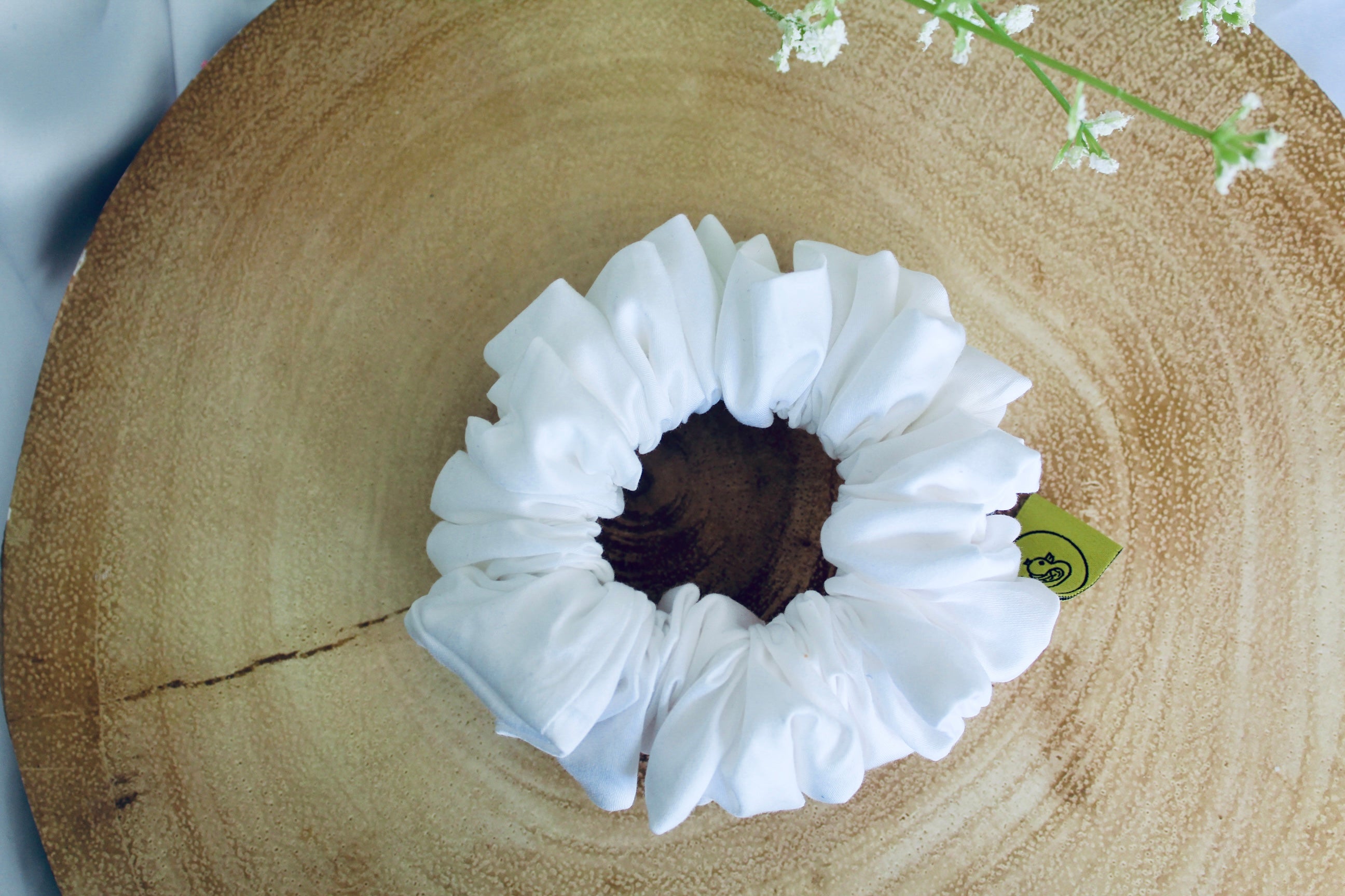 White Regular Hair Scrunchie