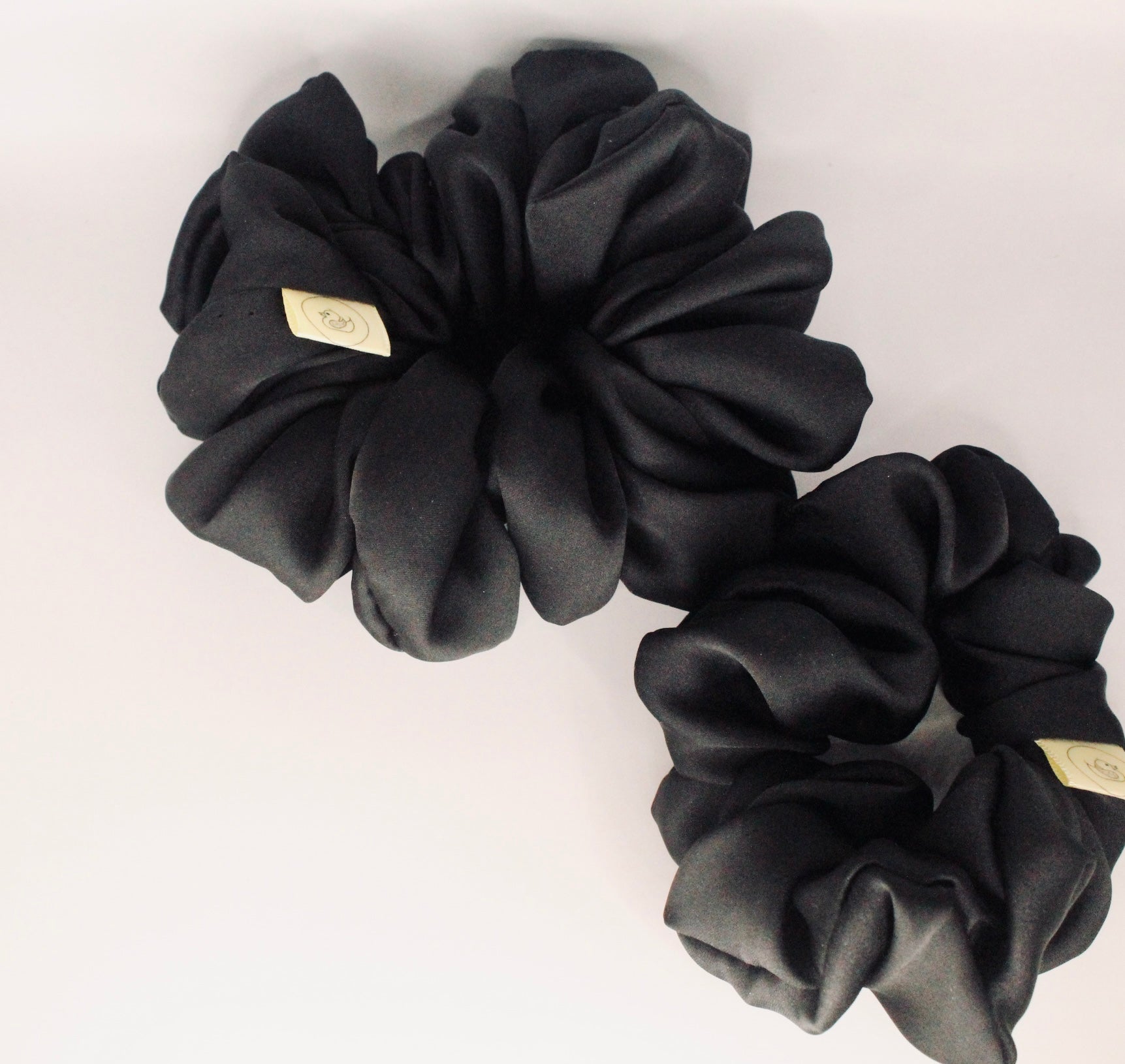 Black Luxury Satin Regular Hair Scrunchie