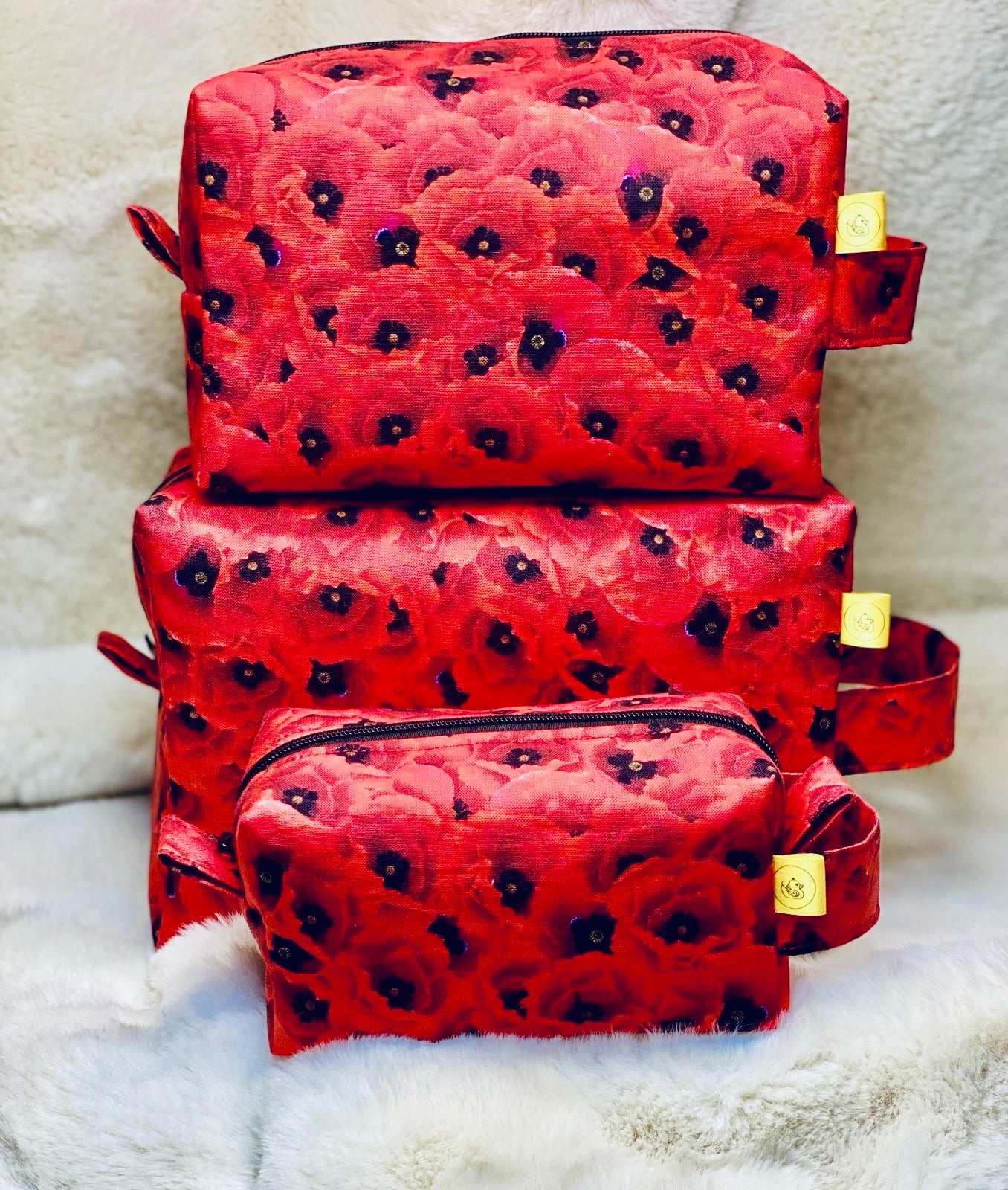 Remberance Poppy Box cosmetic makeup bag Large