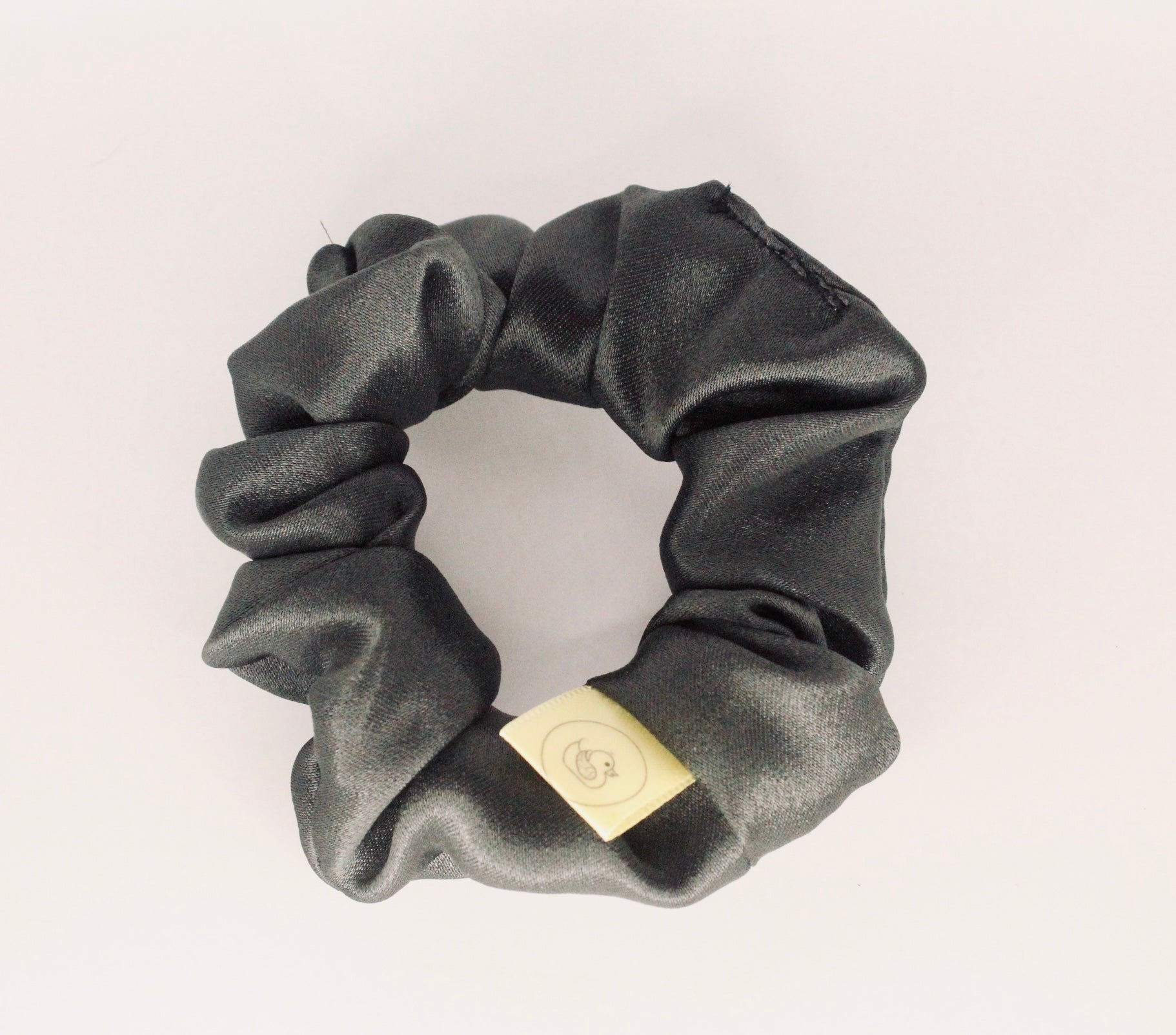 Luxury Gunmetal dark Grey Satin Hair scrunchie