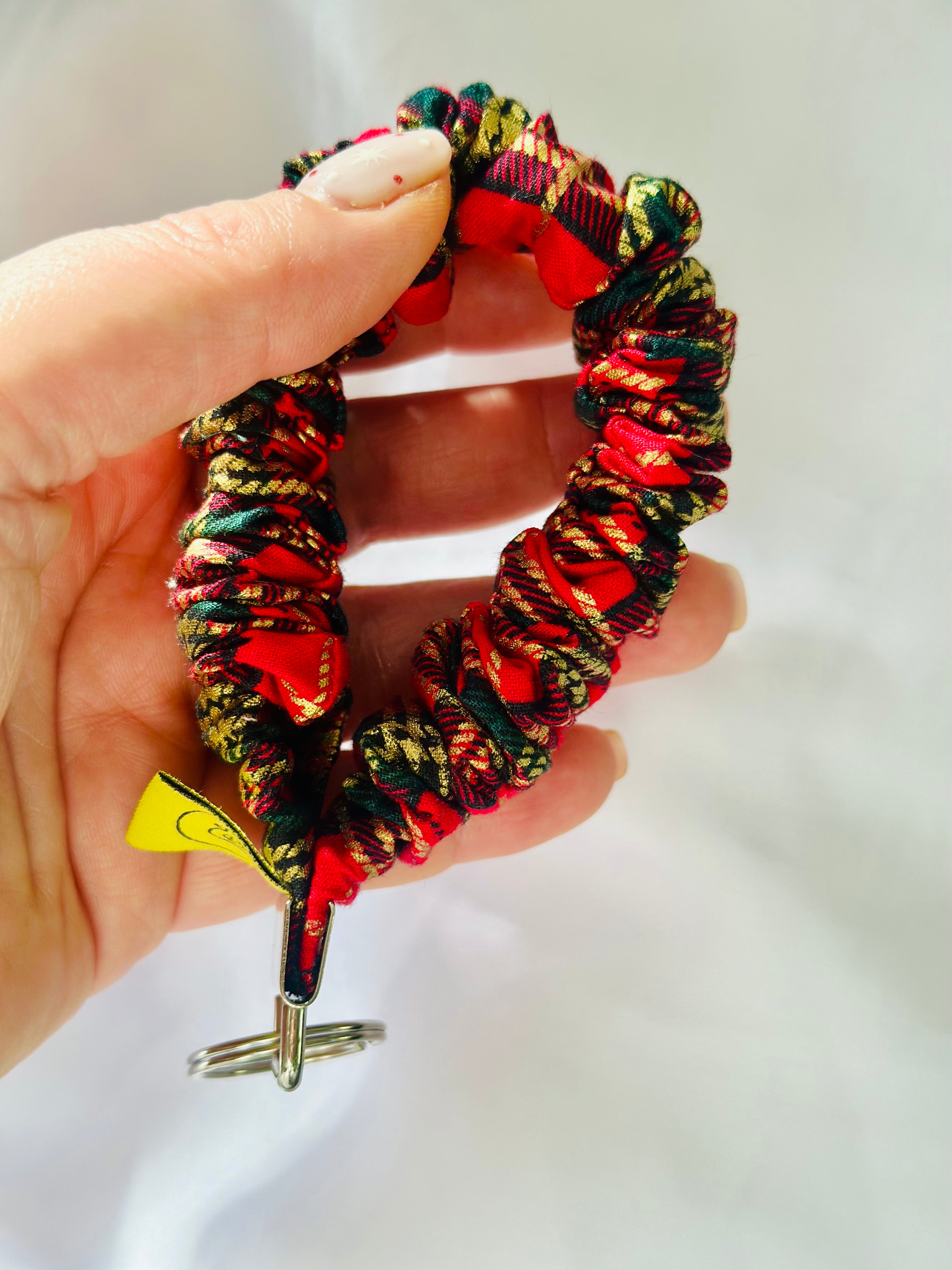 Red and Gold Tartan Scrunkey