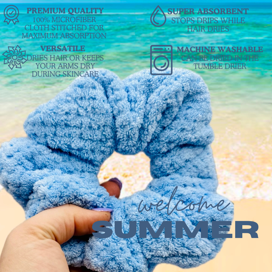 Grey Microfibre towelling hair scrunchie