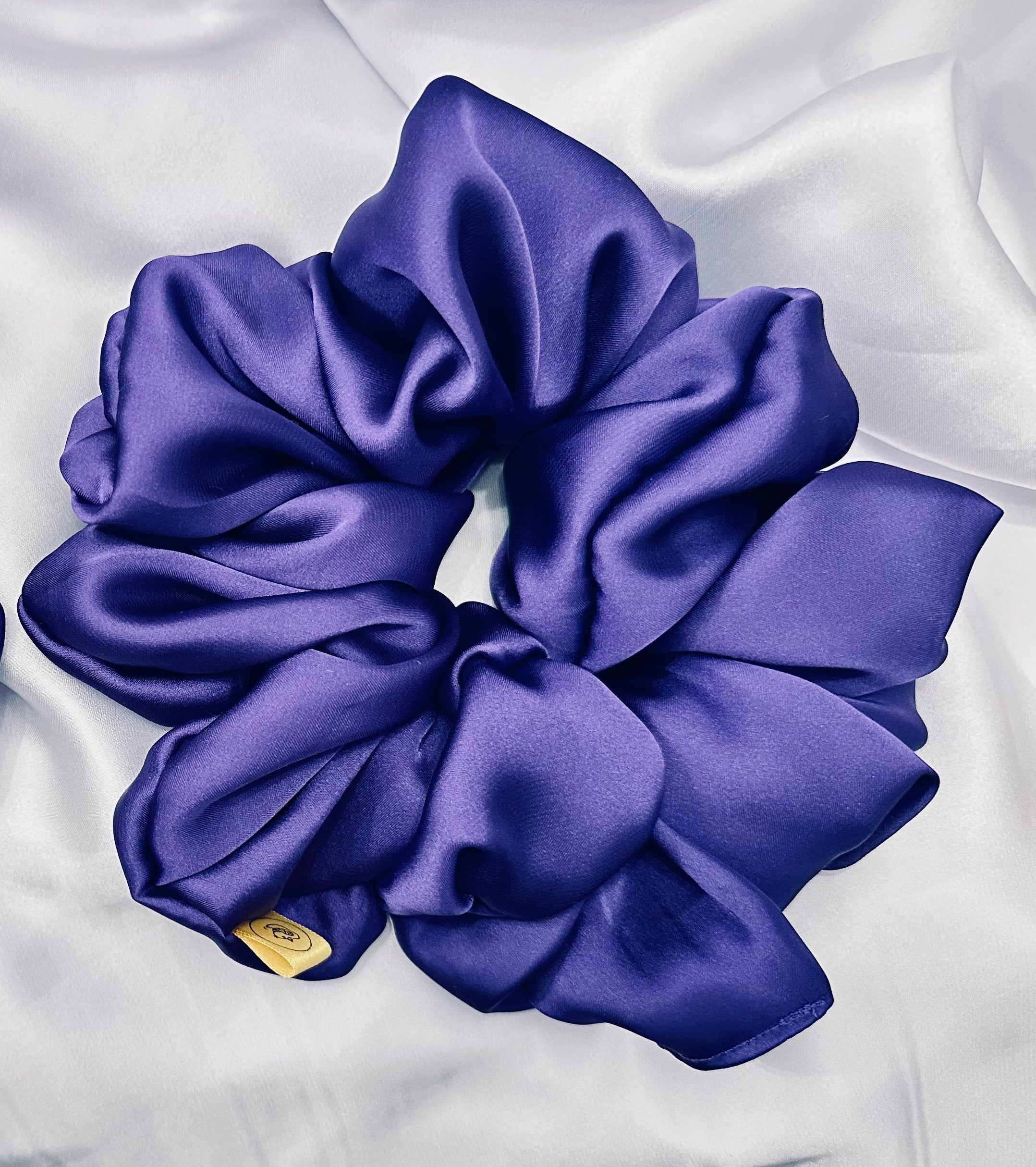 Deep Purple Luxury Hair Satin scrunchie