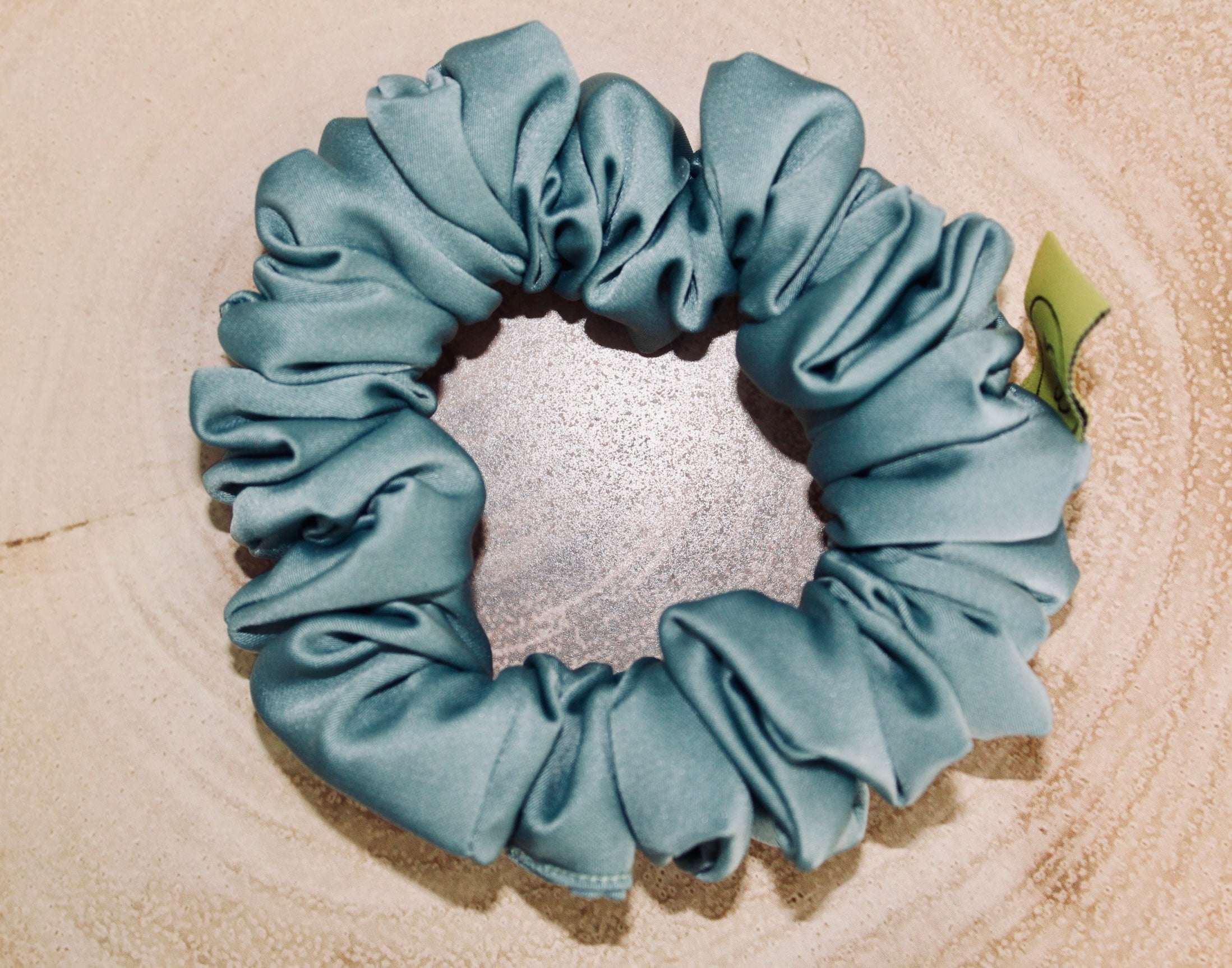 Jade Mini satin hair scrunchie