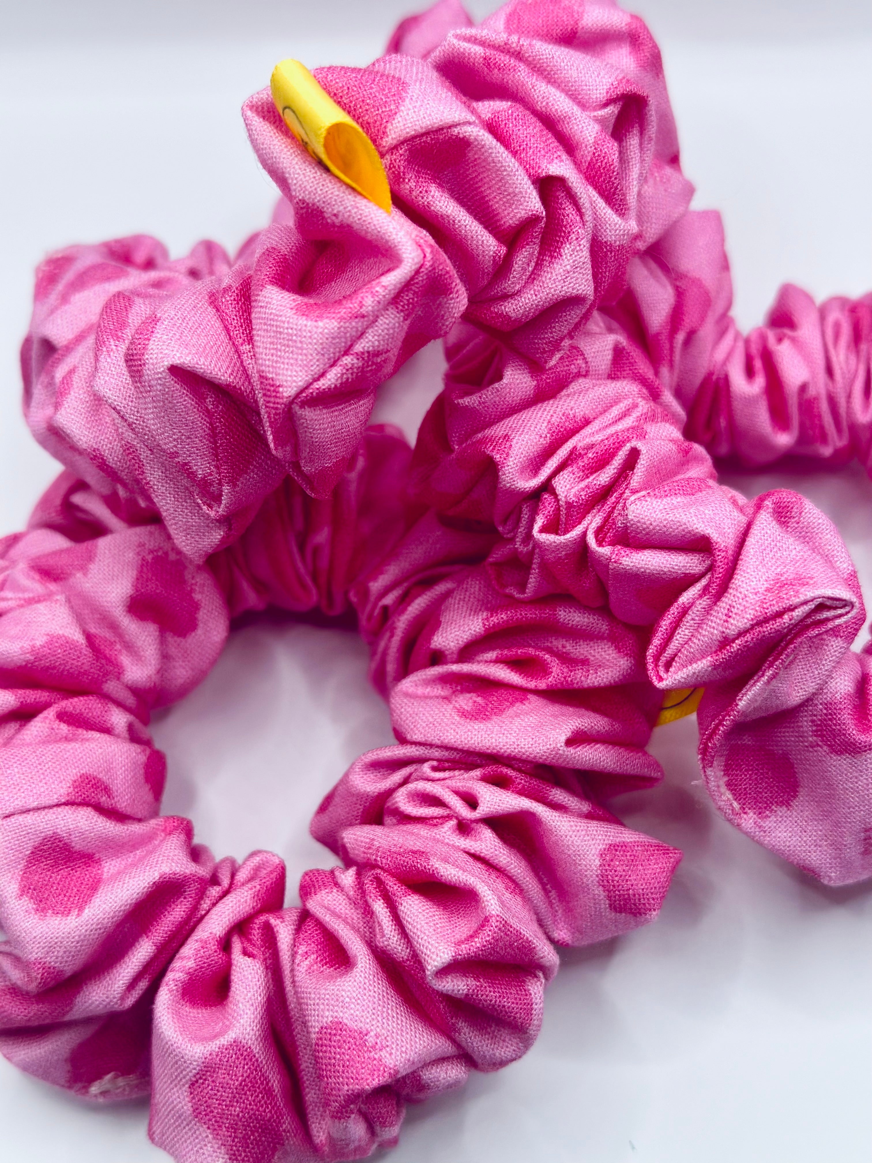 Lilly the pink spotty handmade hair scrunchie