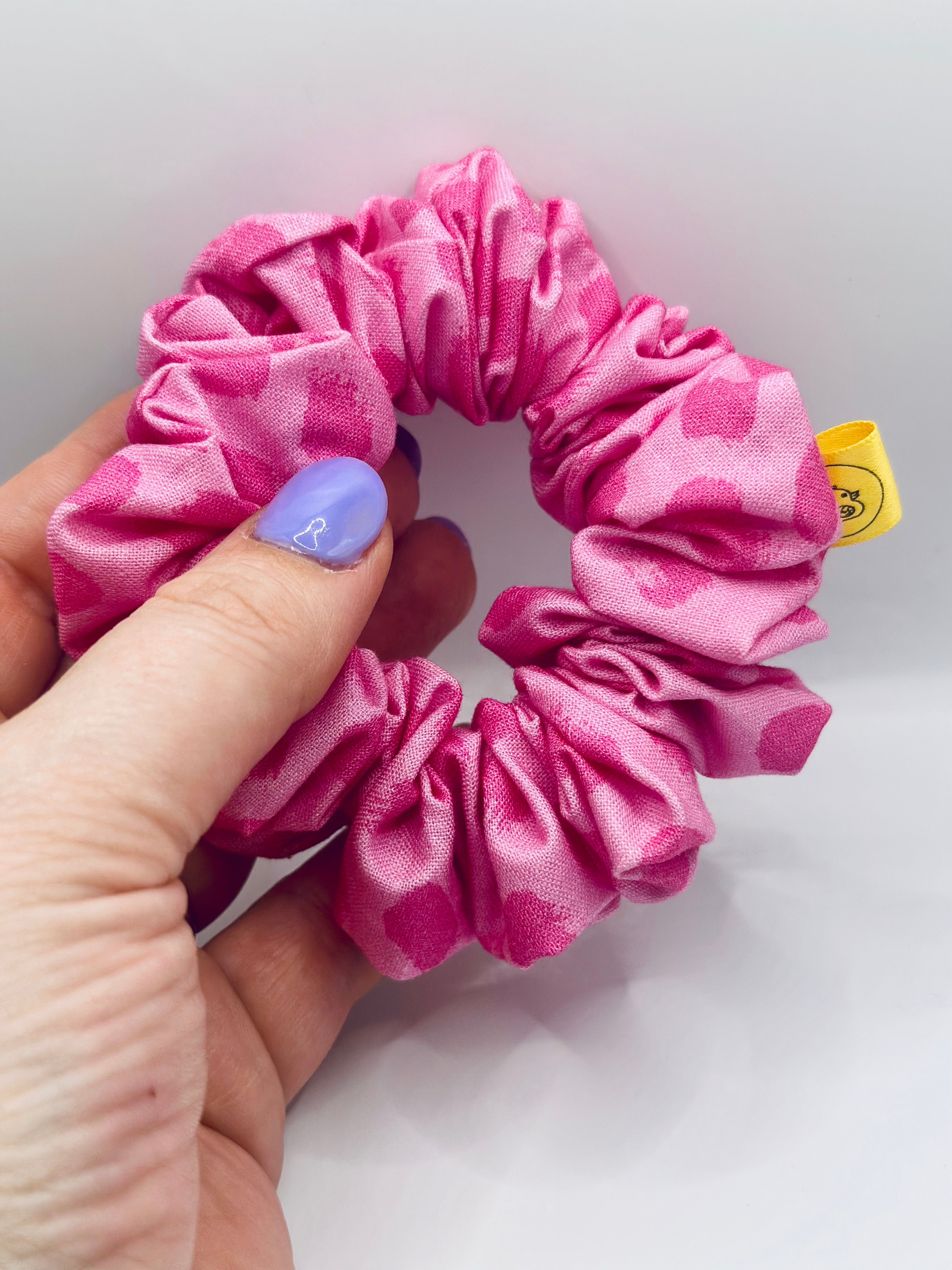 Lilly the pink spotty handmade hair scrunchie