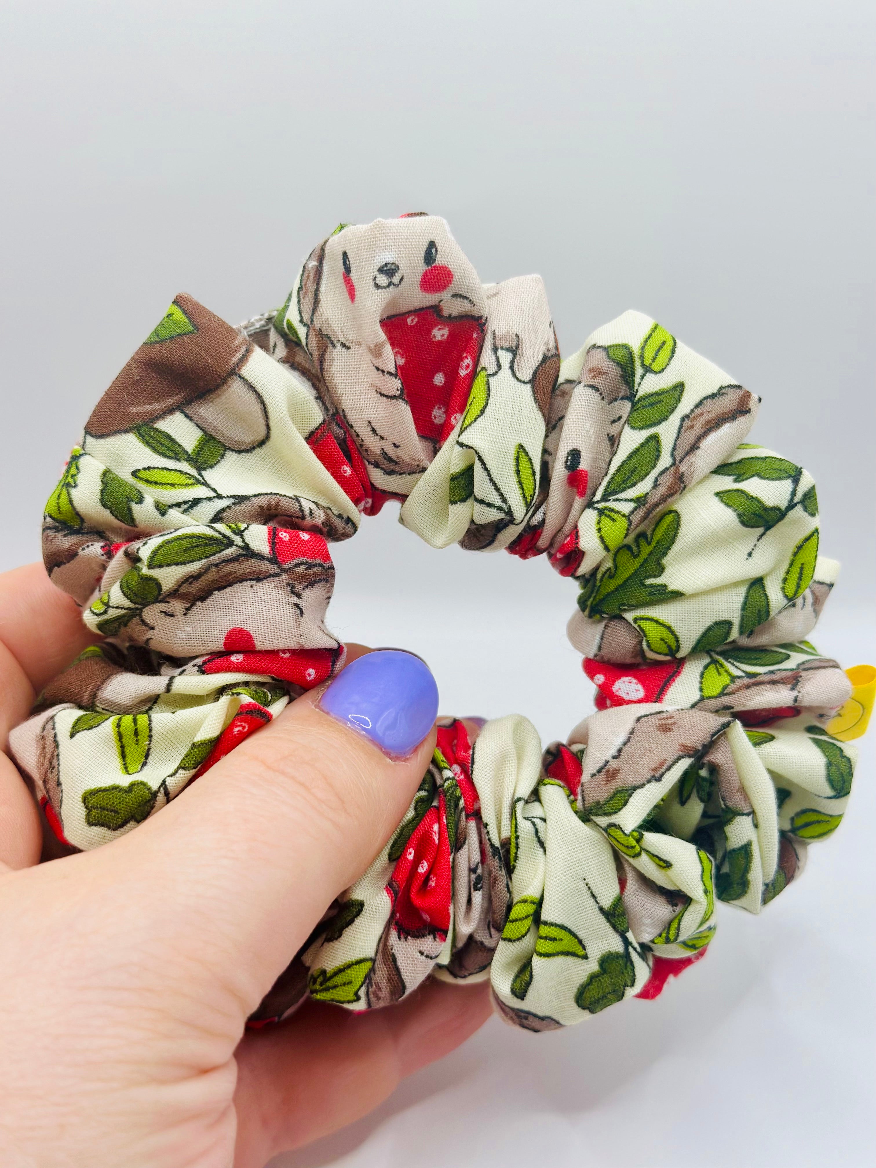 Carol the Hedgehog cotton handmade hair scrunchie