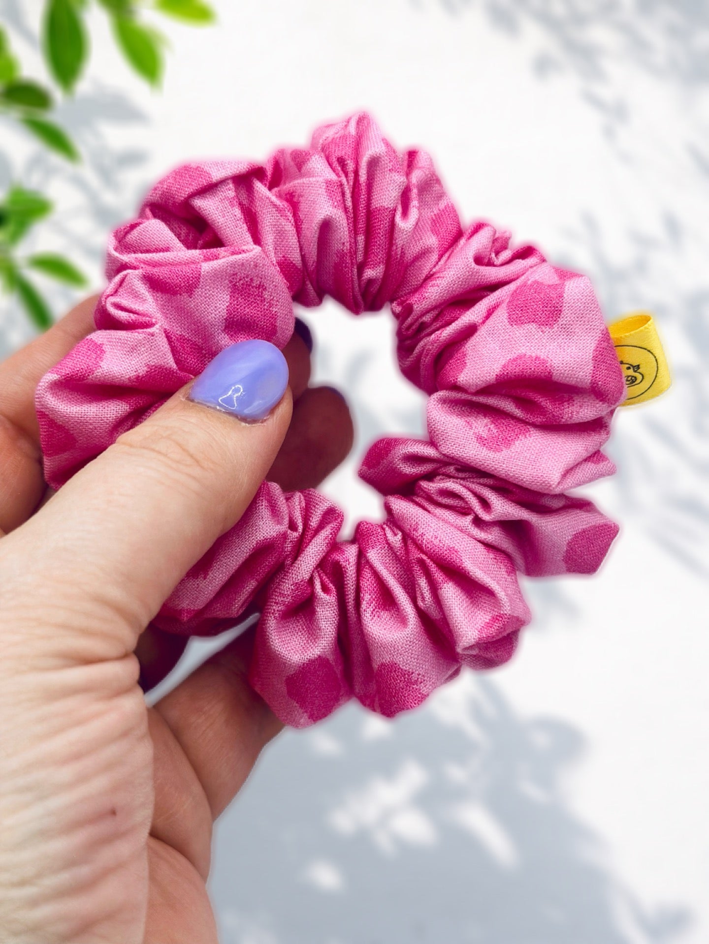 Lilly the pink spotty handmade hair scrunchie