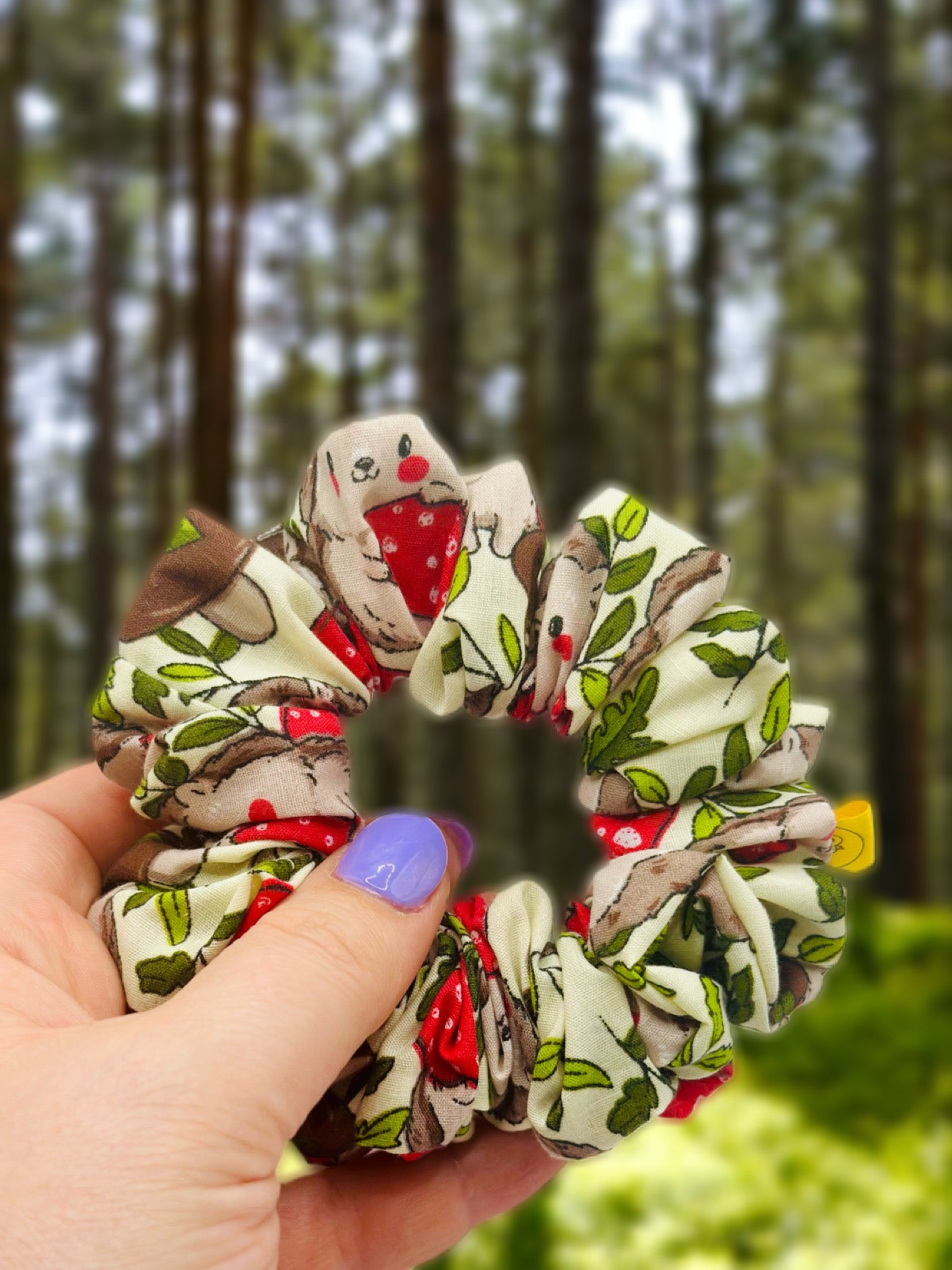 Carol the Hedgehog cotton handmade hair scrunchie