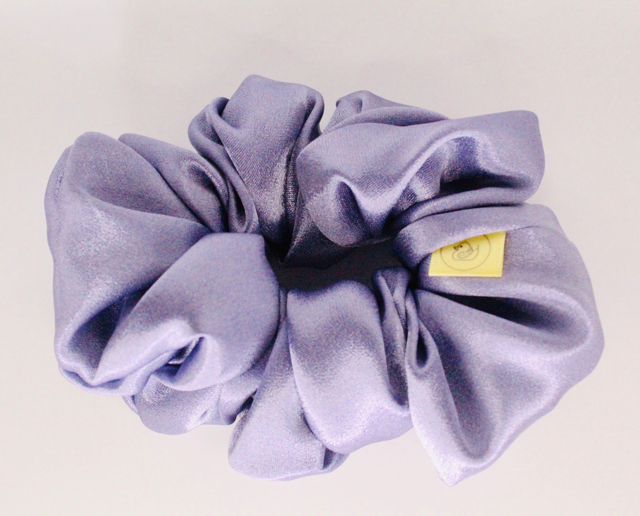 Lilac pastel  metallic Satin hair scrunchie