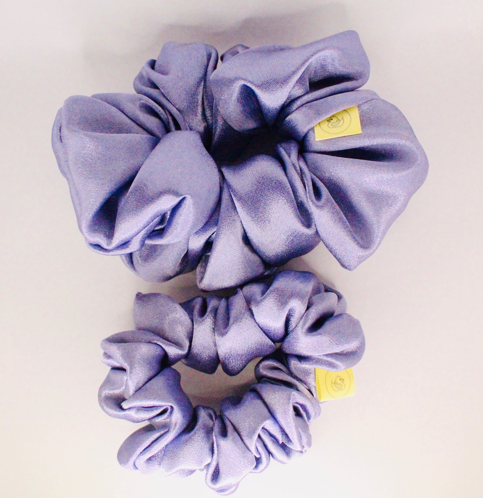 Lilac pastel  metallic Satin hair scrunchie