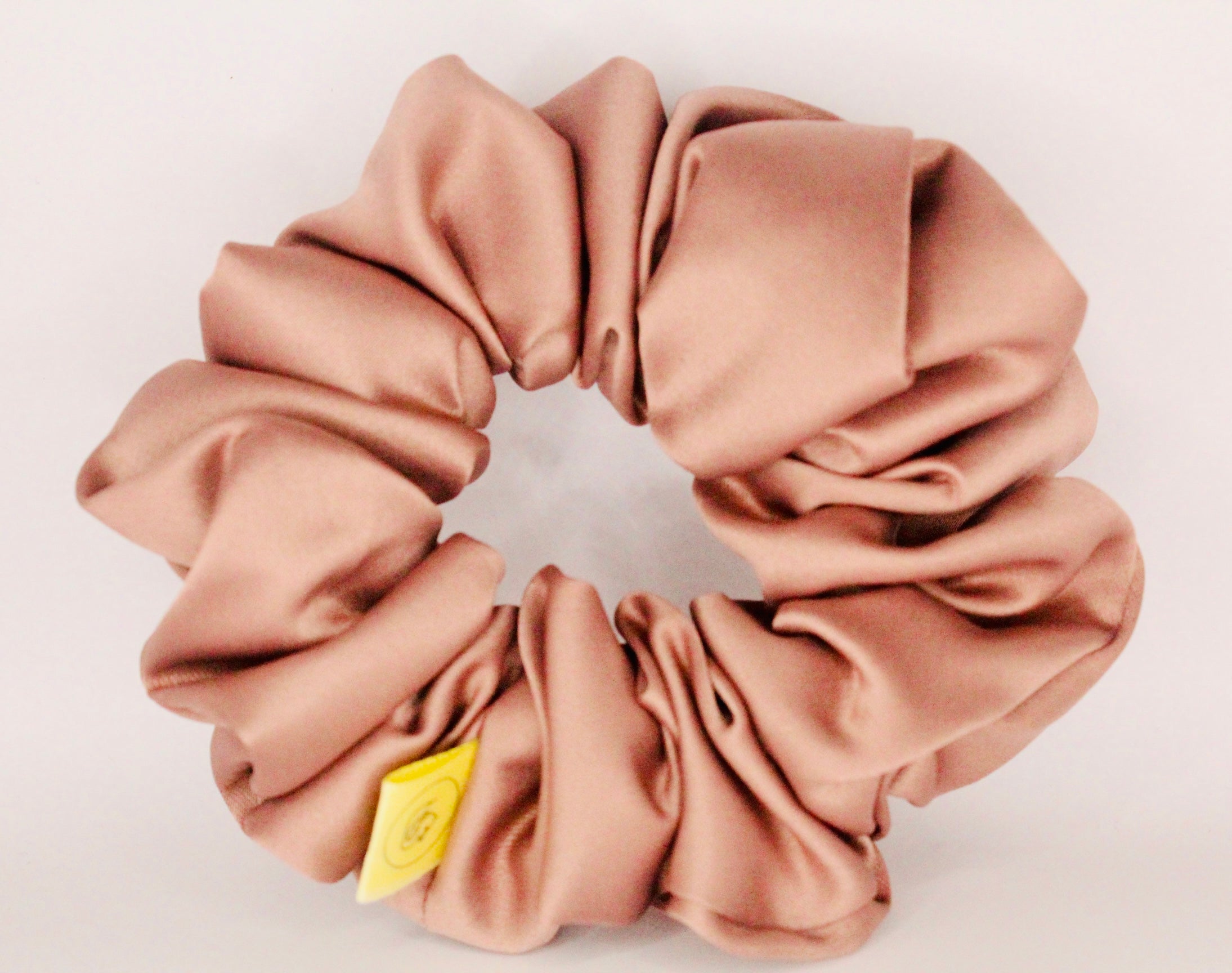 Mink Brown satin hair scrunchie