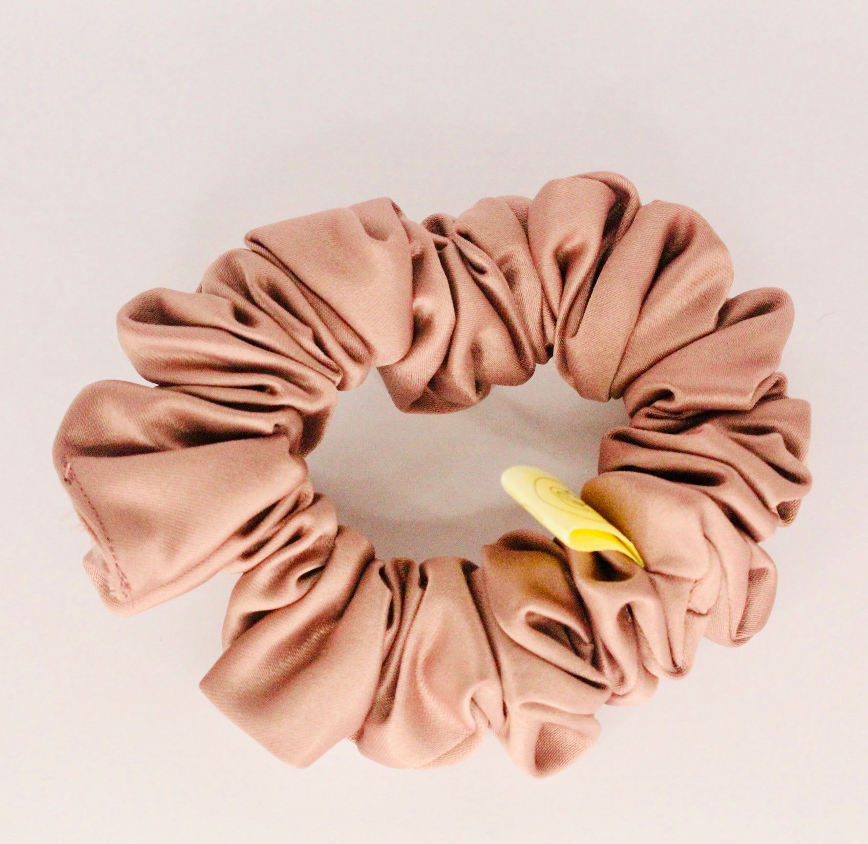 Mink Brown satin hair scrunchie