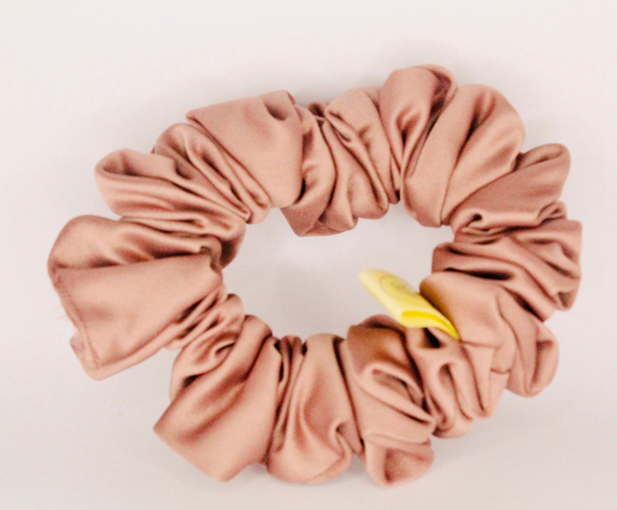 Mink Brown satin hair scrunchie