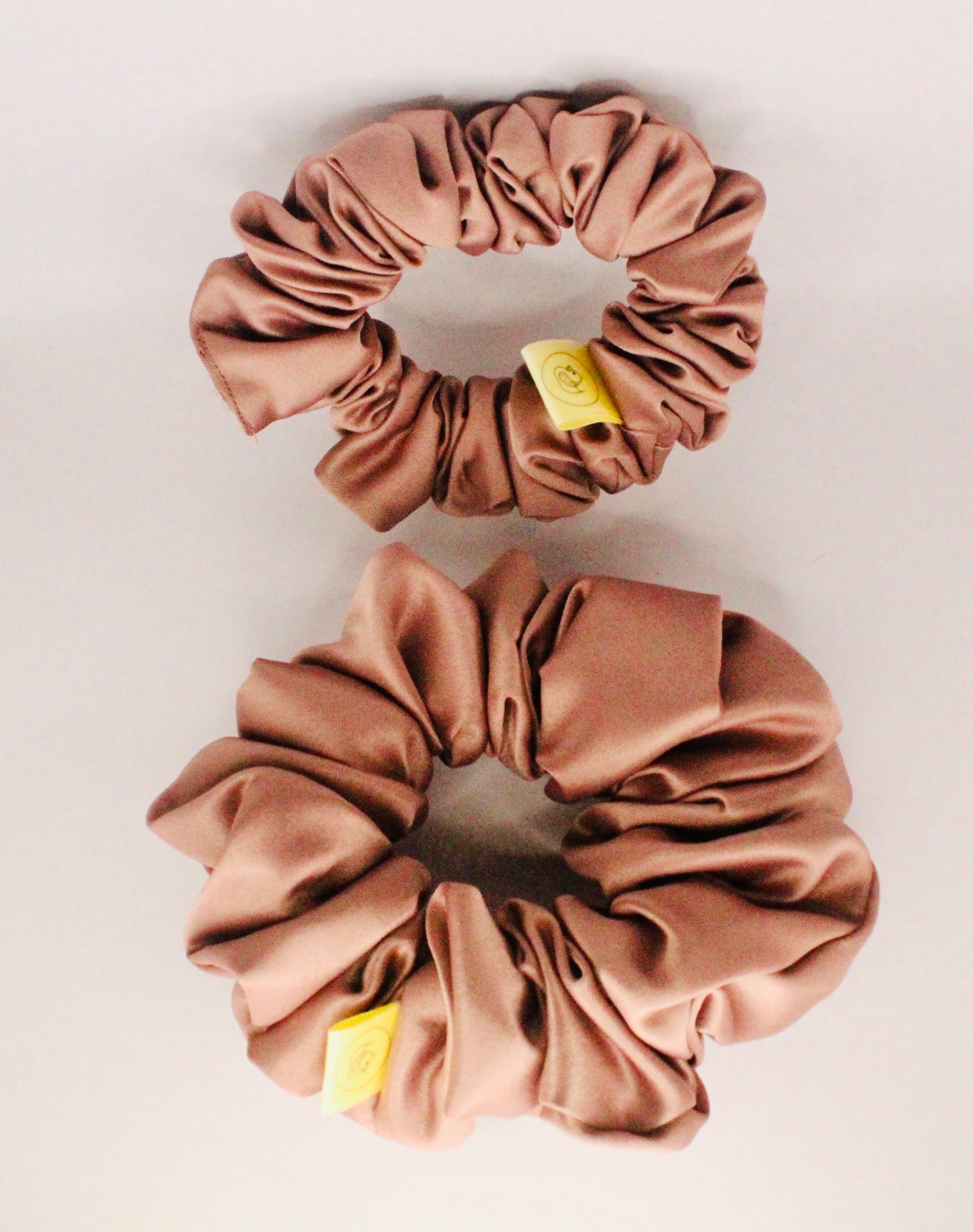 Mink Brown satin hair scrunchie